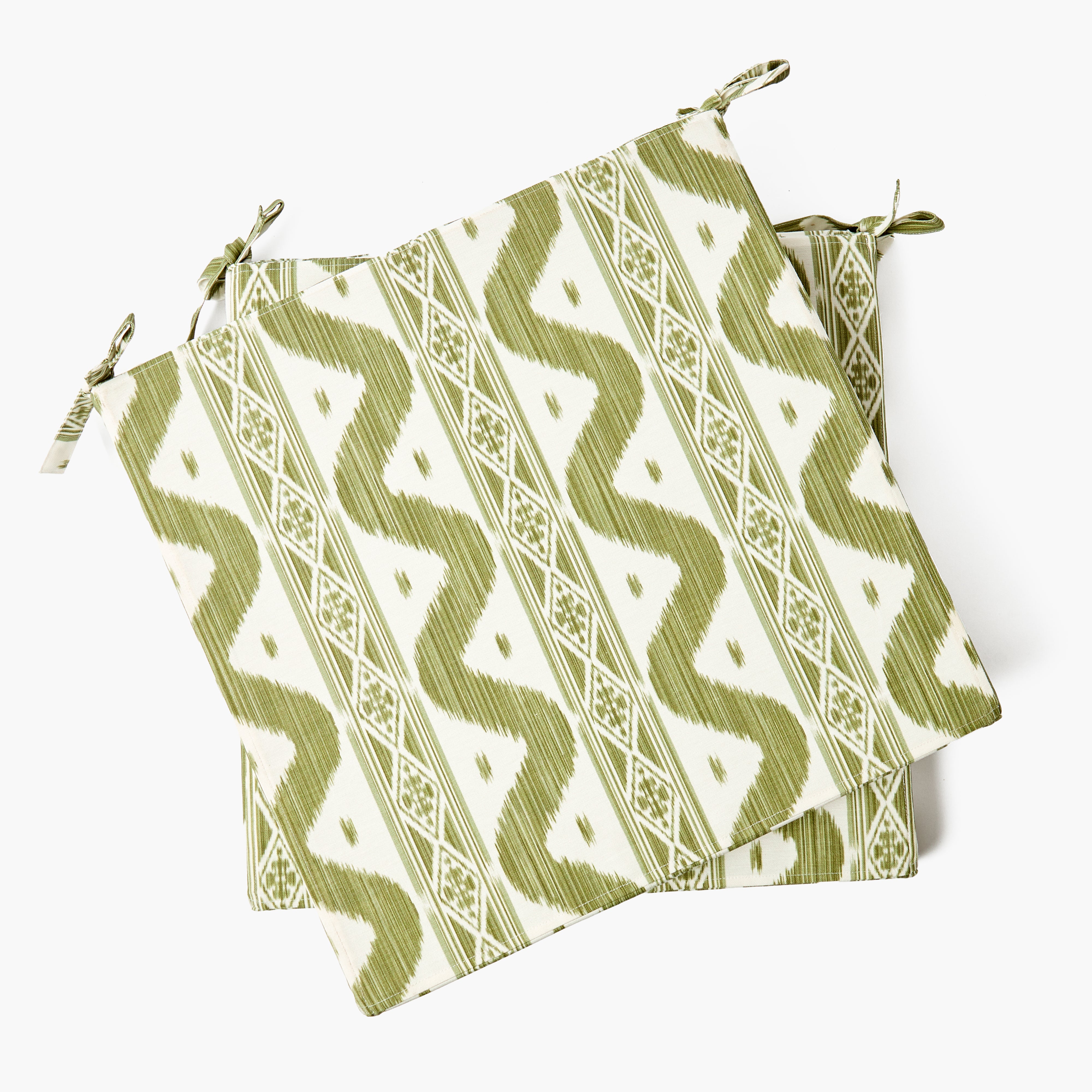 Olive Ikat Seat Pad Cushion