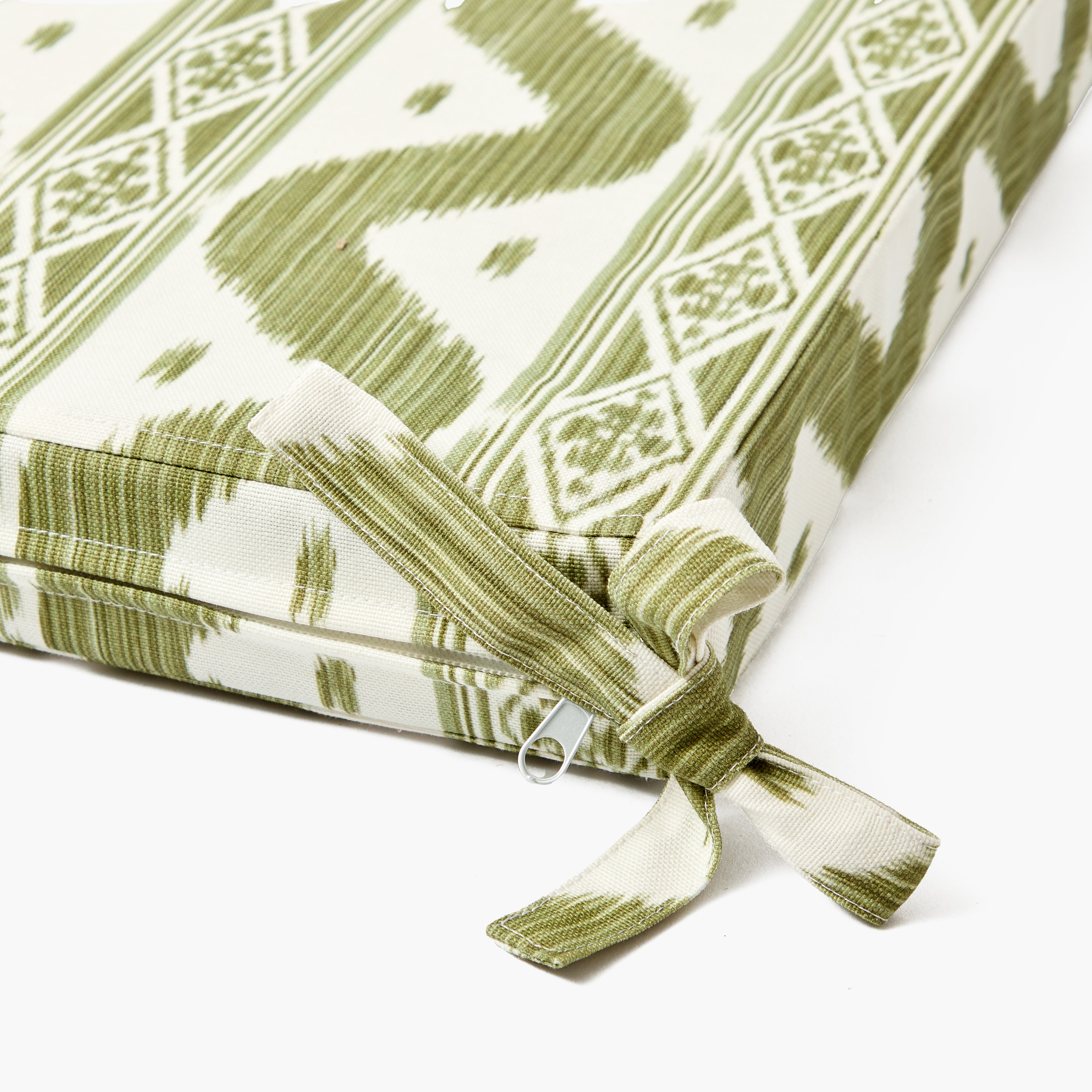 Olive Ikat Seat Pad Cushions (Set of 4)