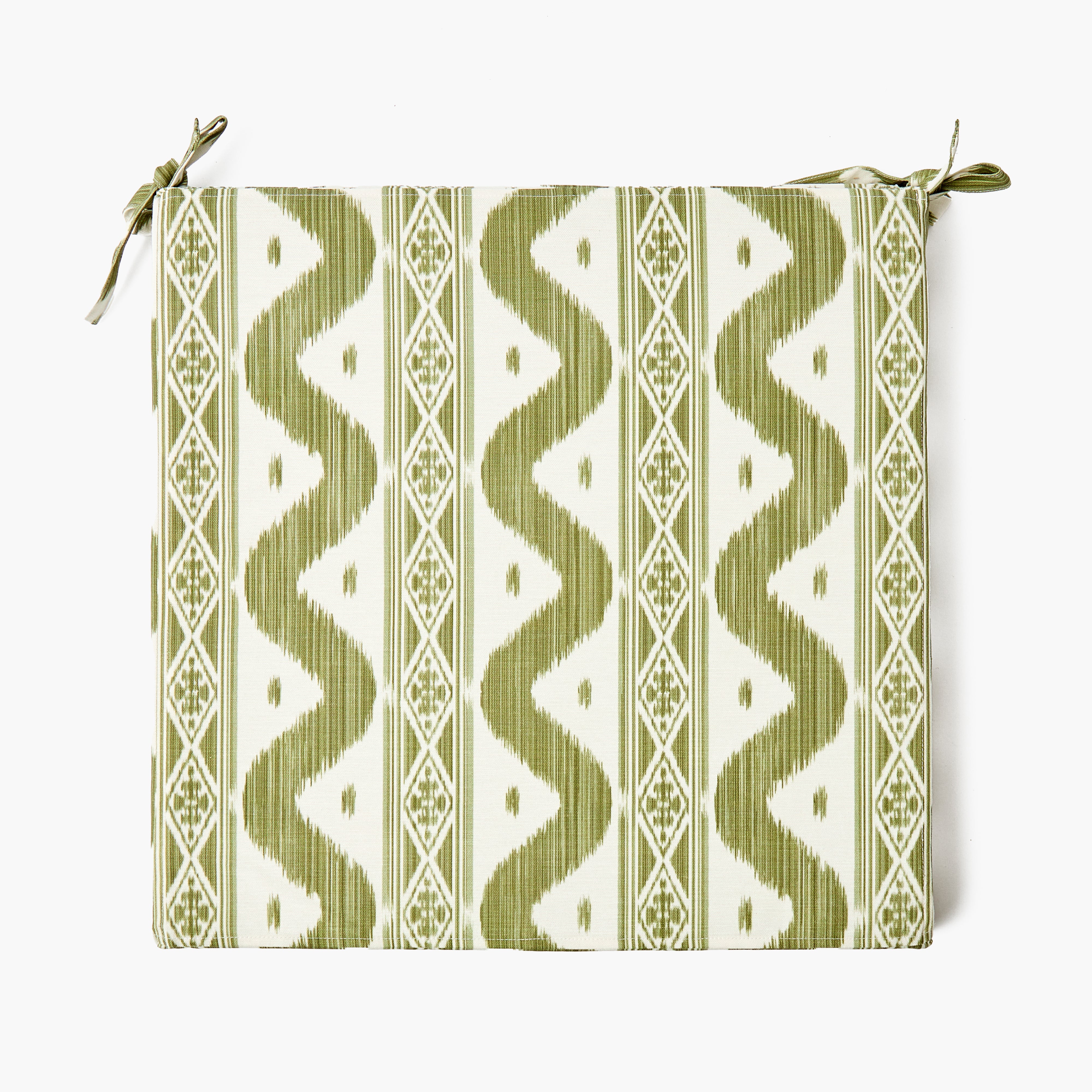 Olive Ikat Seat Pad Cushion