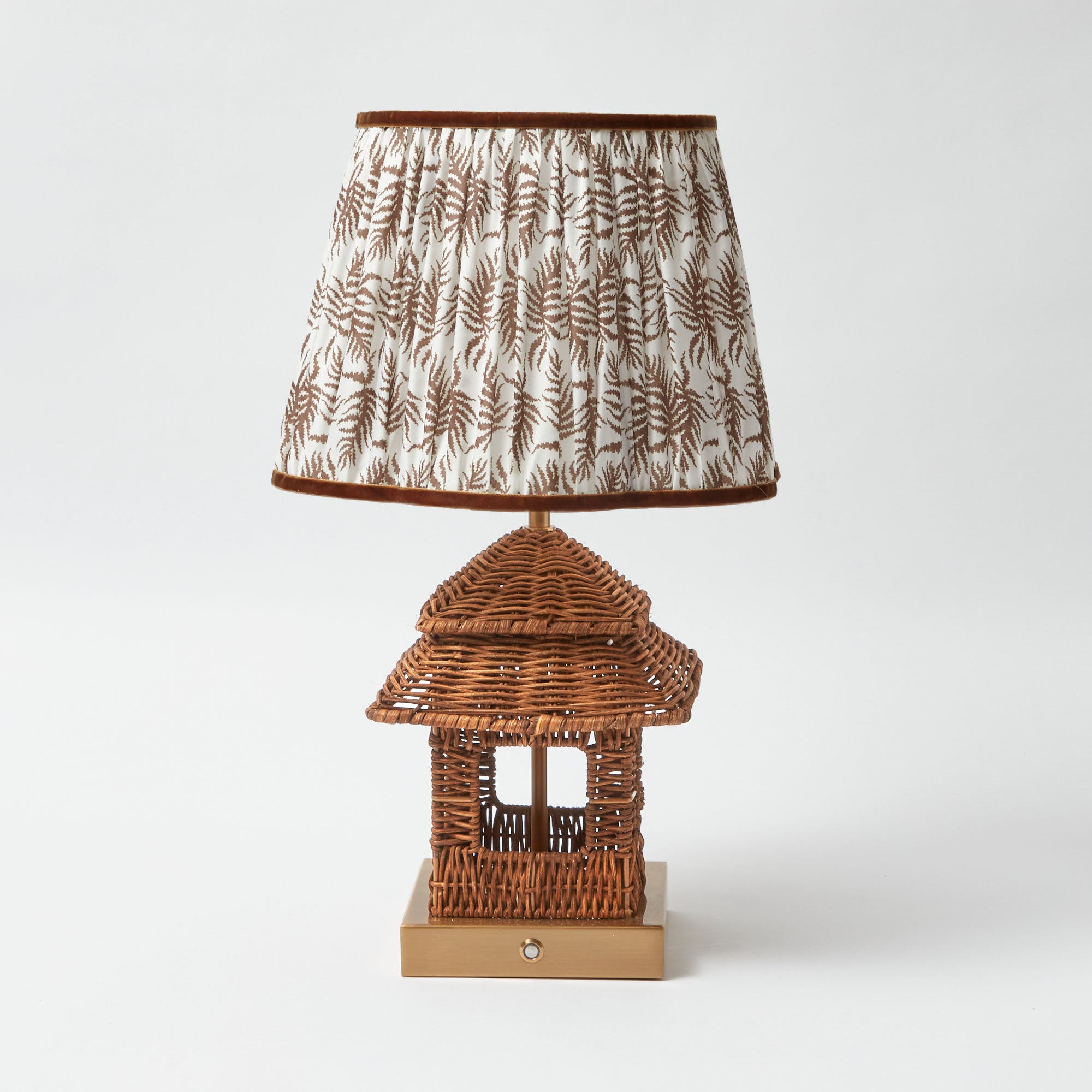 Rattan Rechargeable Pagoda Lamp Stand