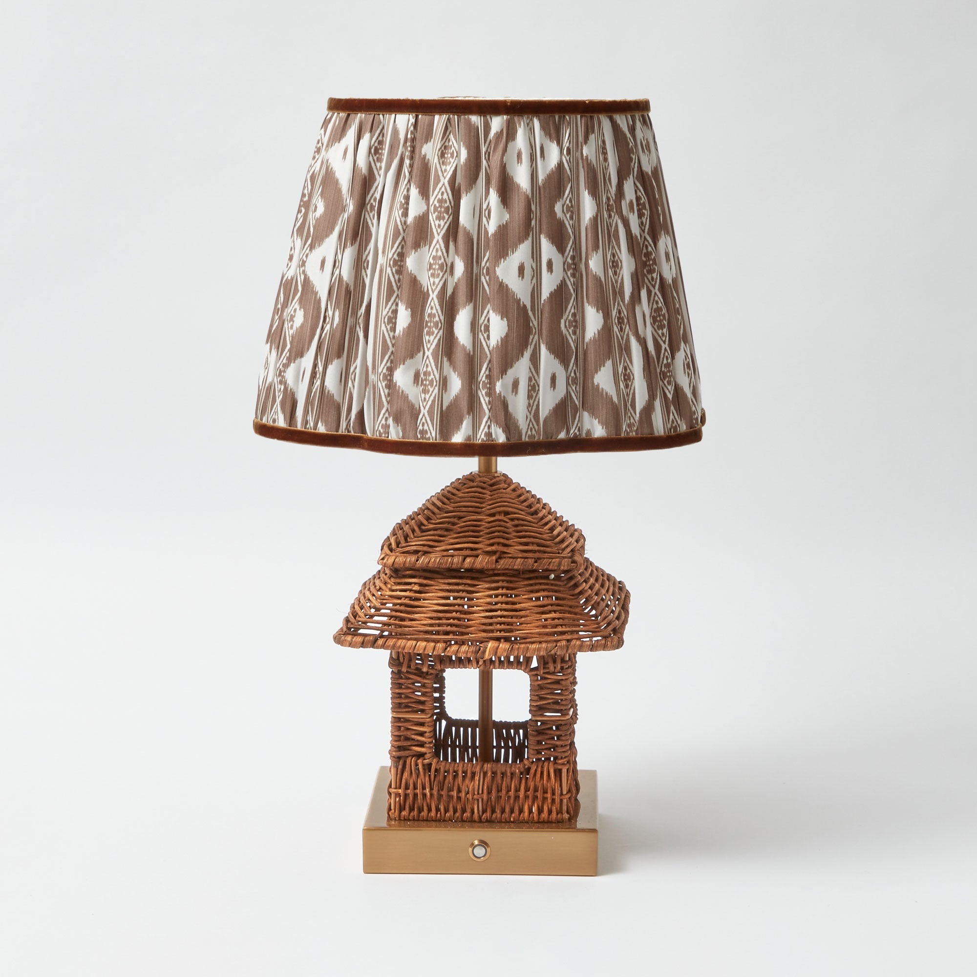 Chocolate Brown Ikat Lampshade (30cm)