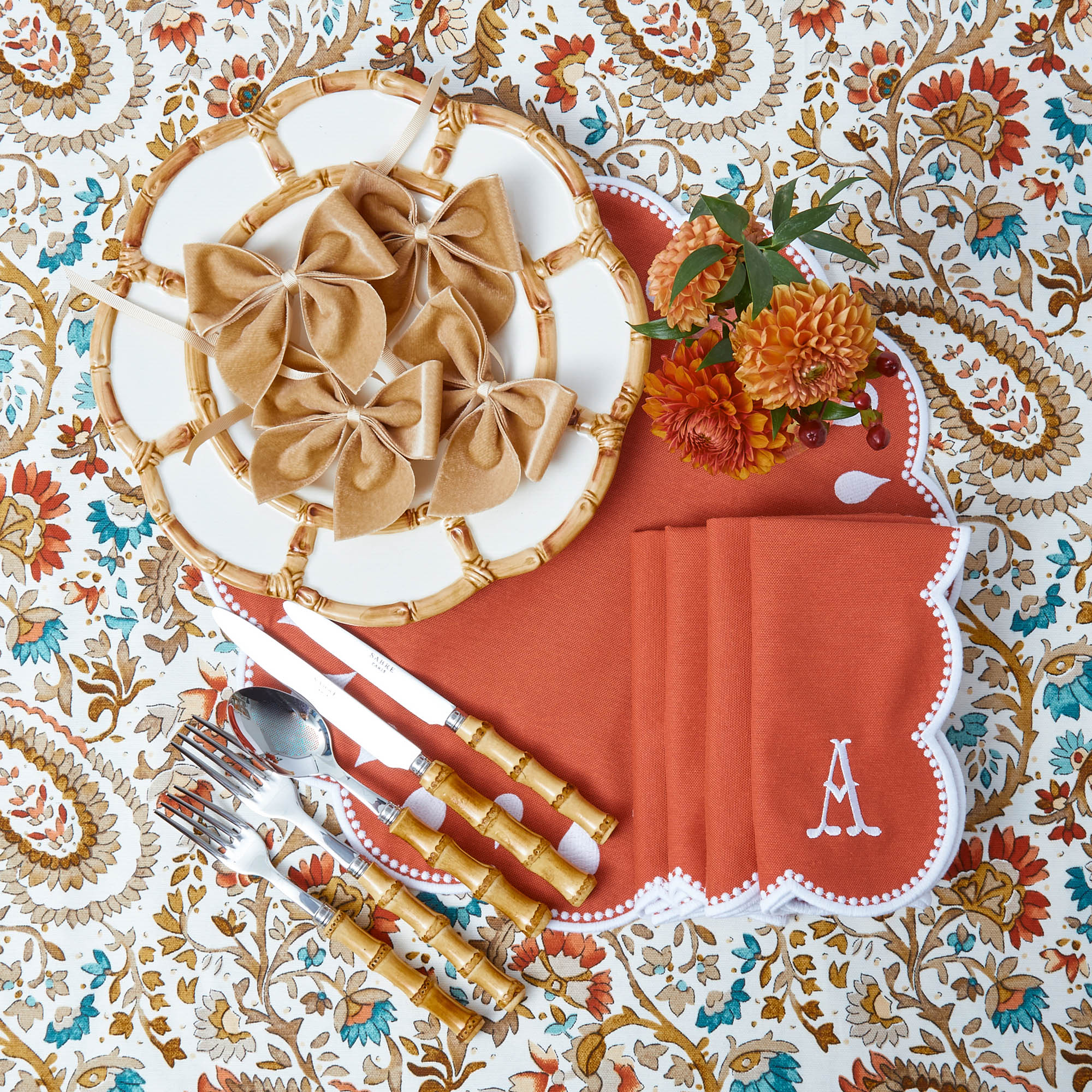 Bettina Burnt Orange Napkins (Set of 4)