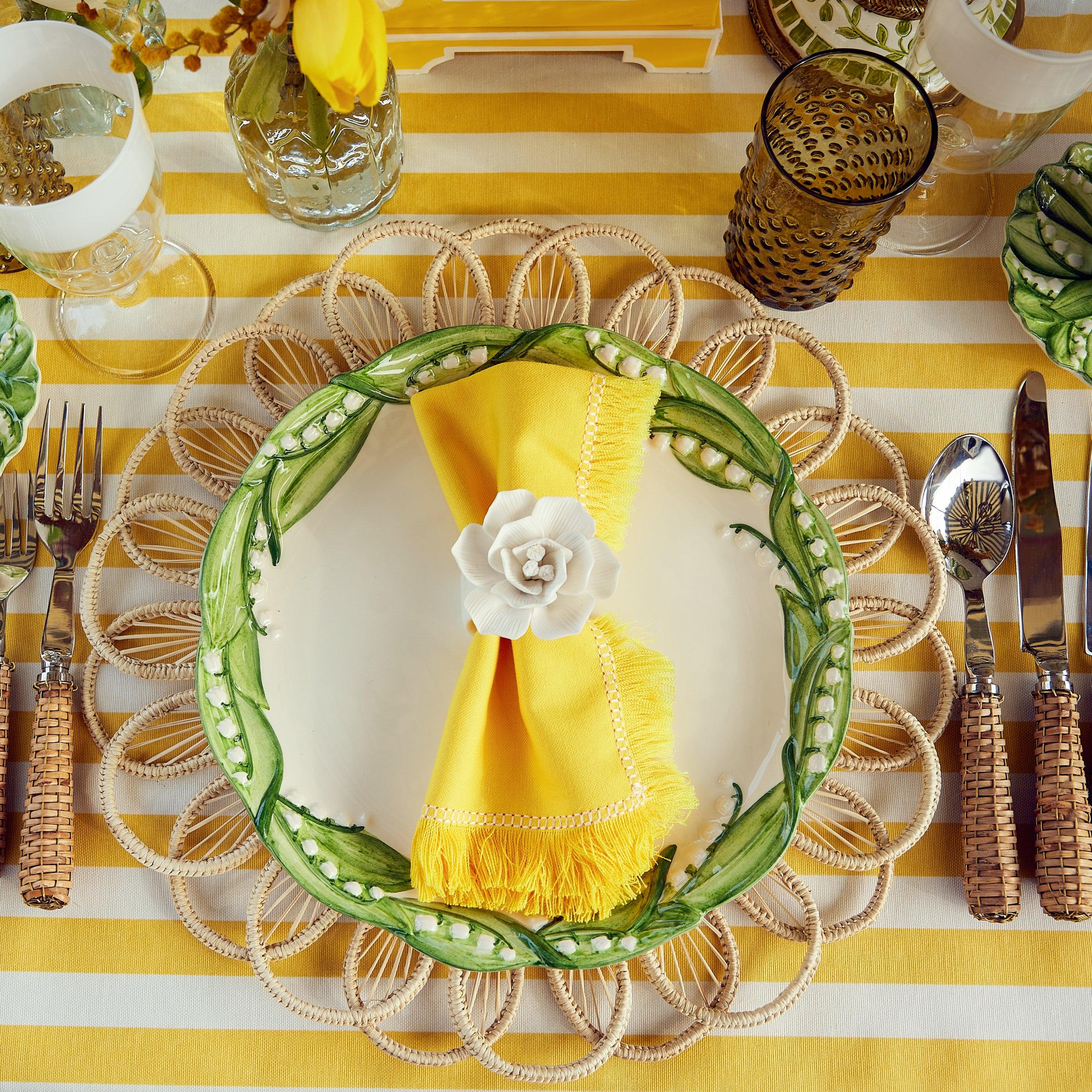 Passalacqua Yellow Stripe Tablecloth - Mrs. Alice