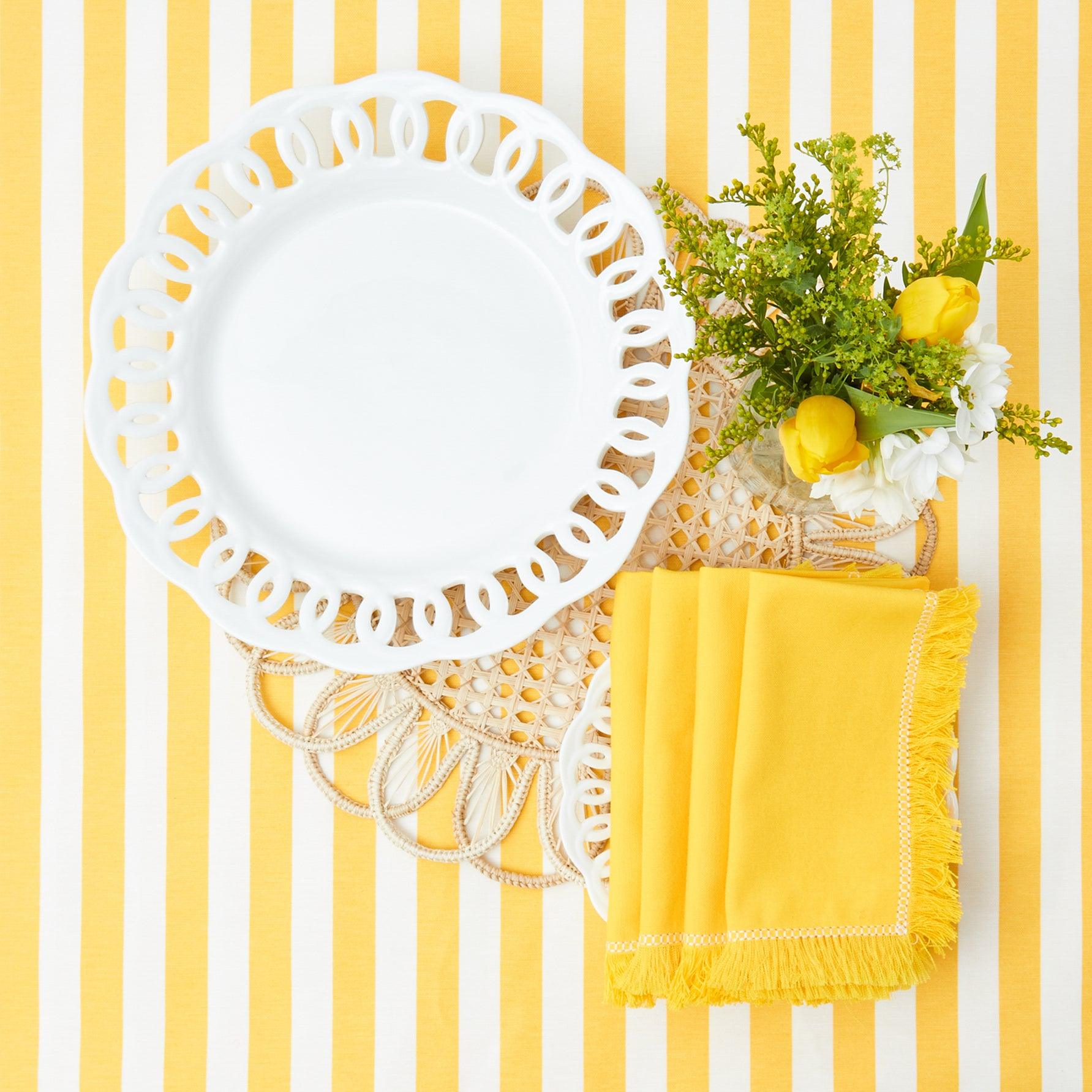 Passalacqua Yellow Stripe Tablecloth - Mrs. Alice