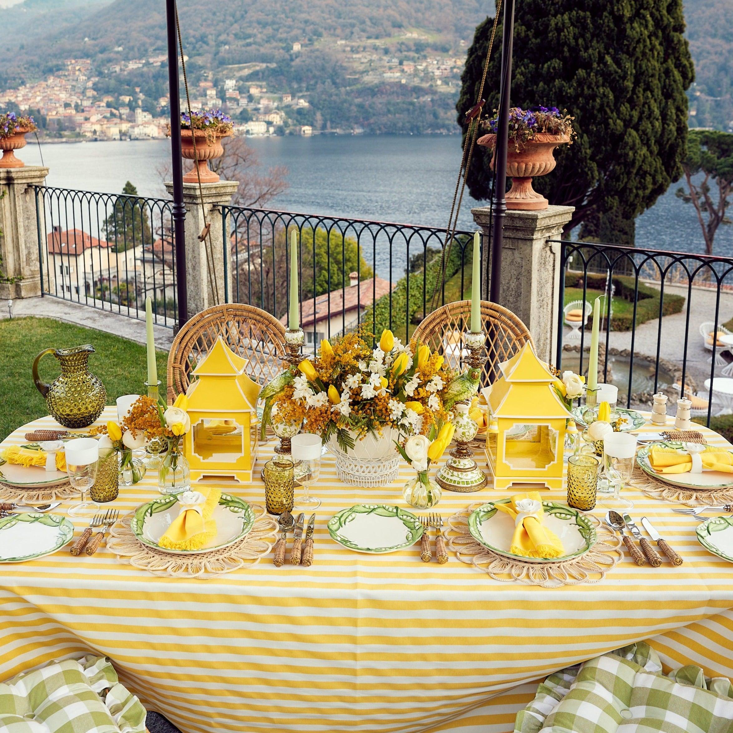 Passalacqua Yellow Stripe Tablecloth - Mrs. Alice