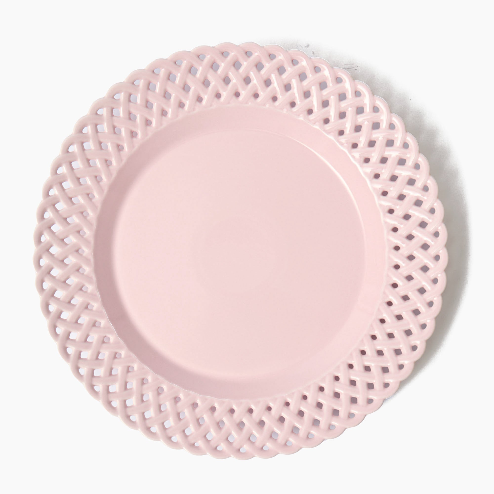 Pink Basketweave Dinner Plate