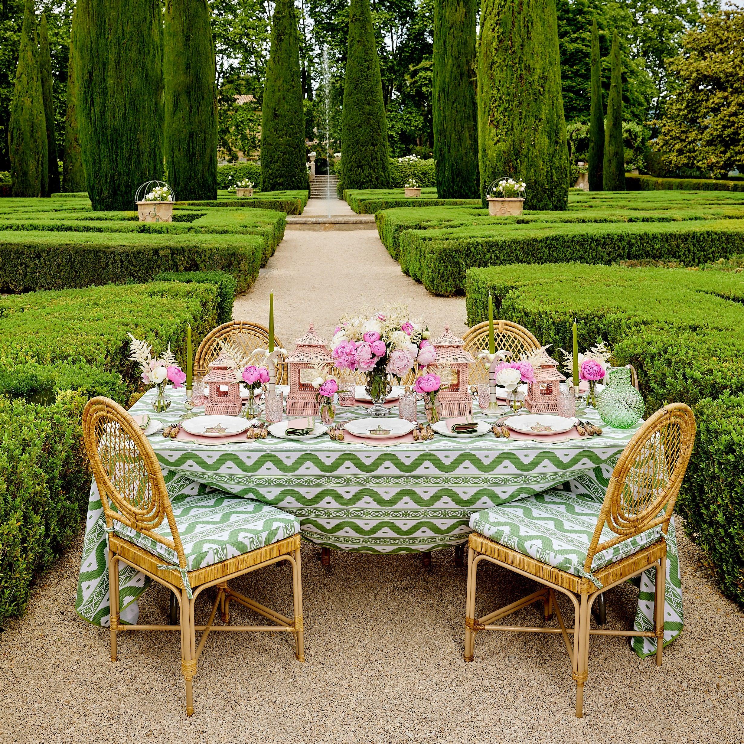 Pink & Green Pagoda Dinner Plate (Set of 4) - Mrs. Alice