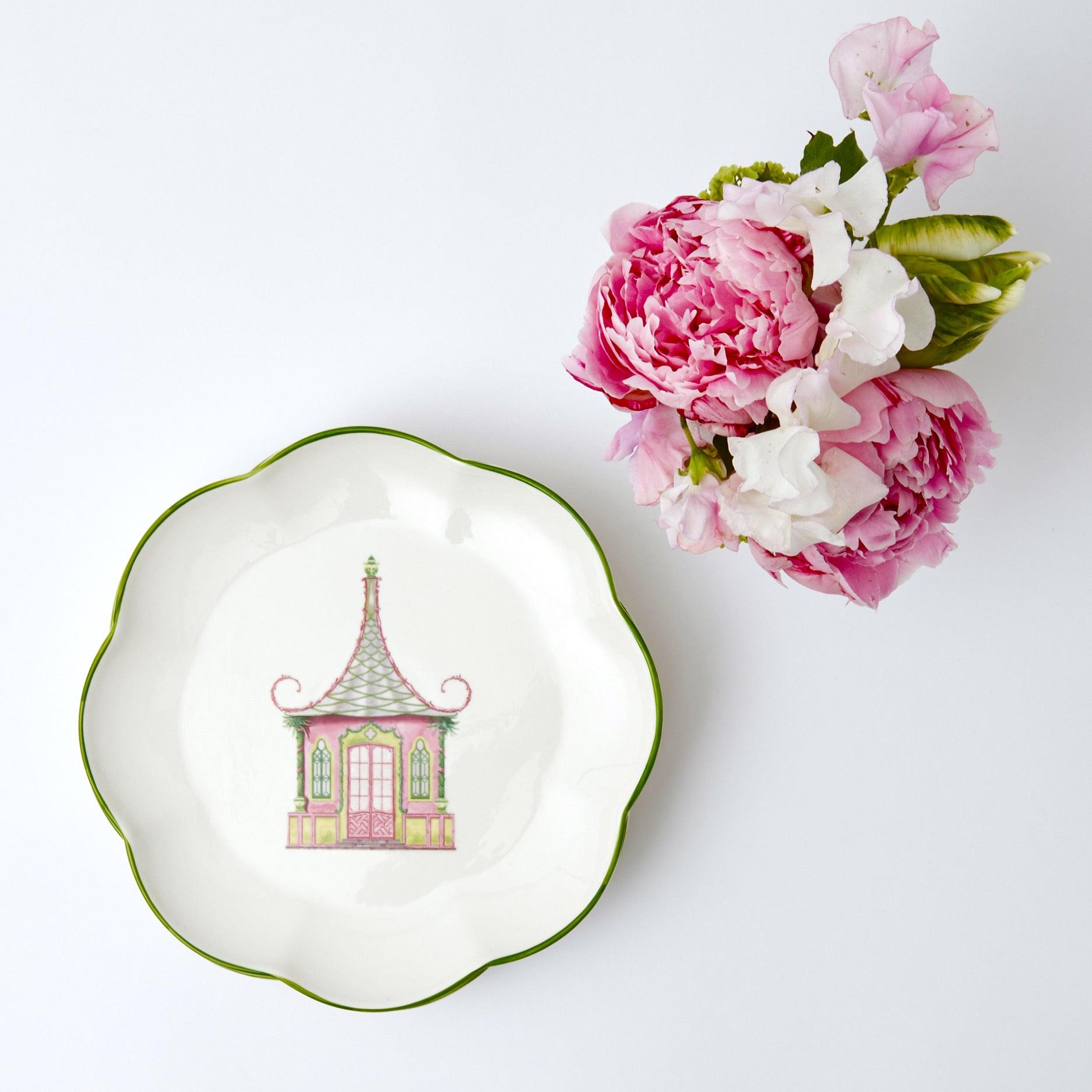 Pink & Green Pagoda Starter Plate - Mrs. Alice