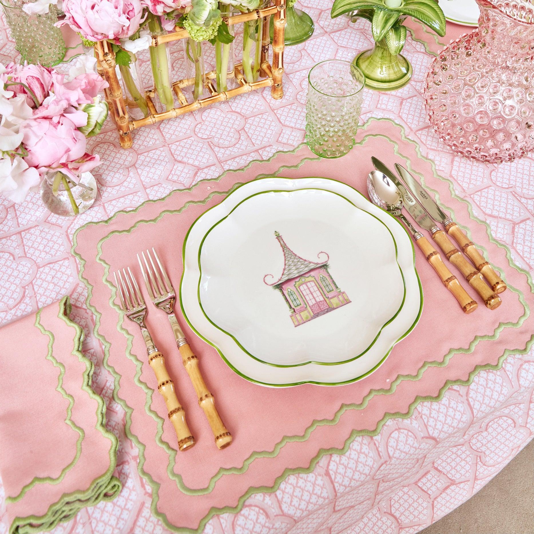 Pink & Green Pagoda Starter Plate - Mrs. Alice