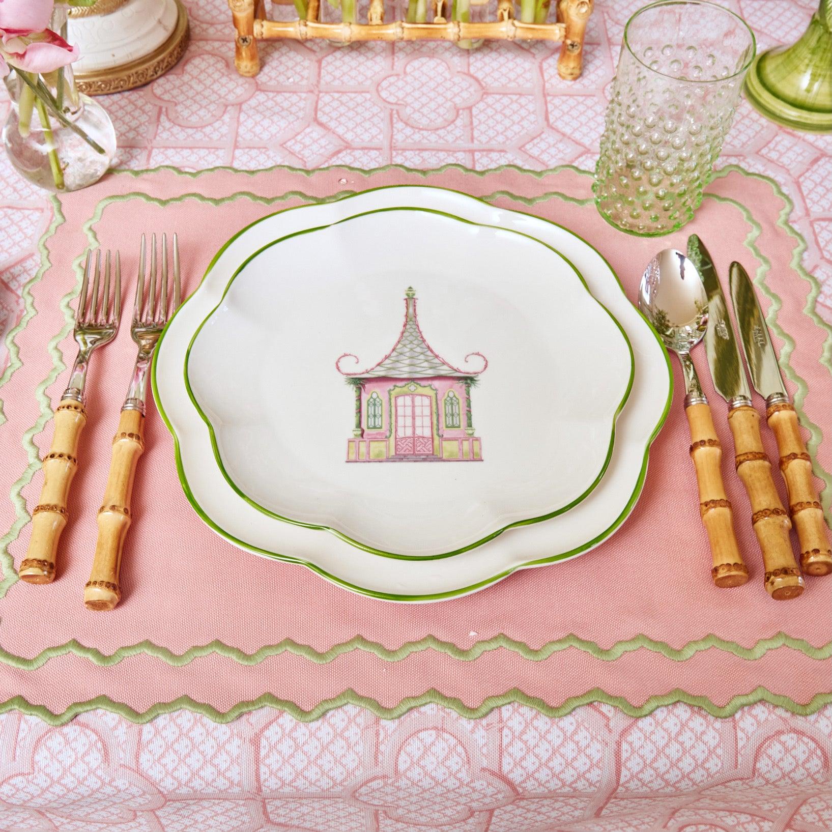 Pink & Green Pagoda Starter Plate - Mrs. Alice