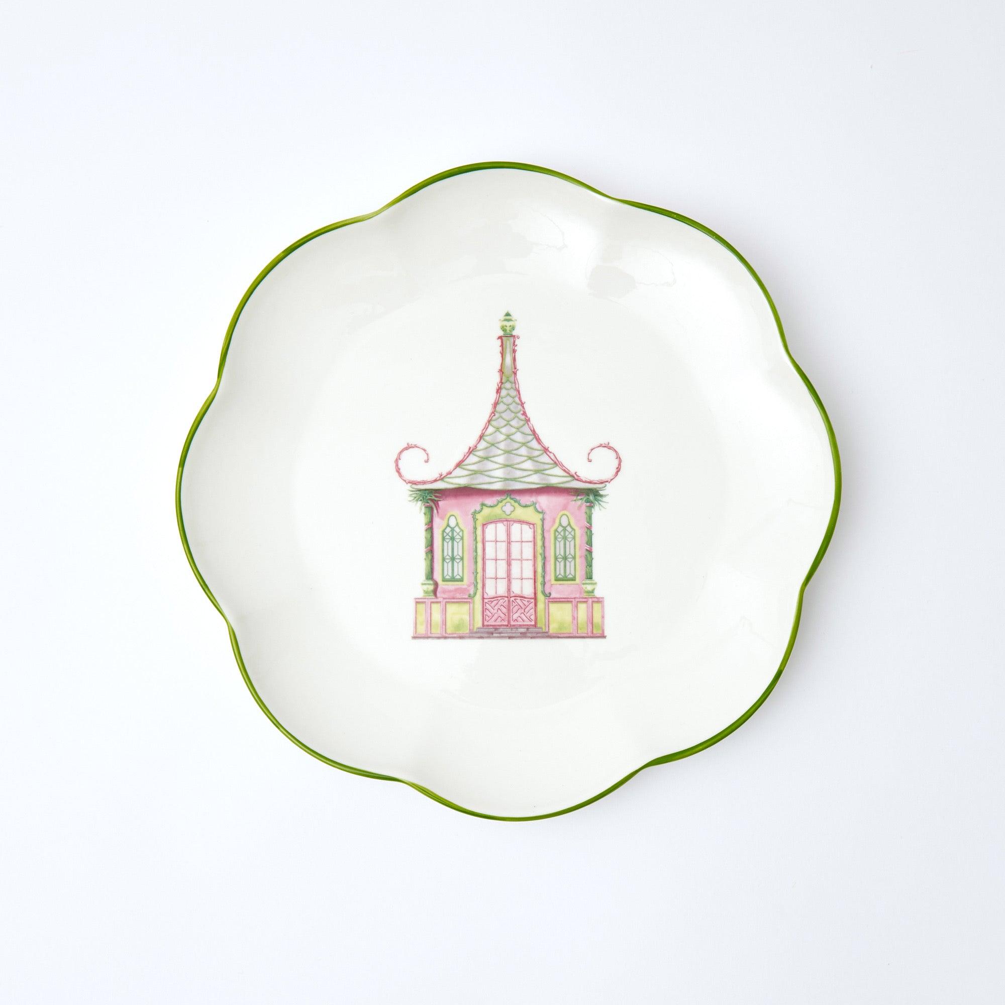 Pink & Green Pagoda Starter Plate - Mrs. Alice