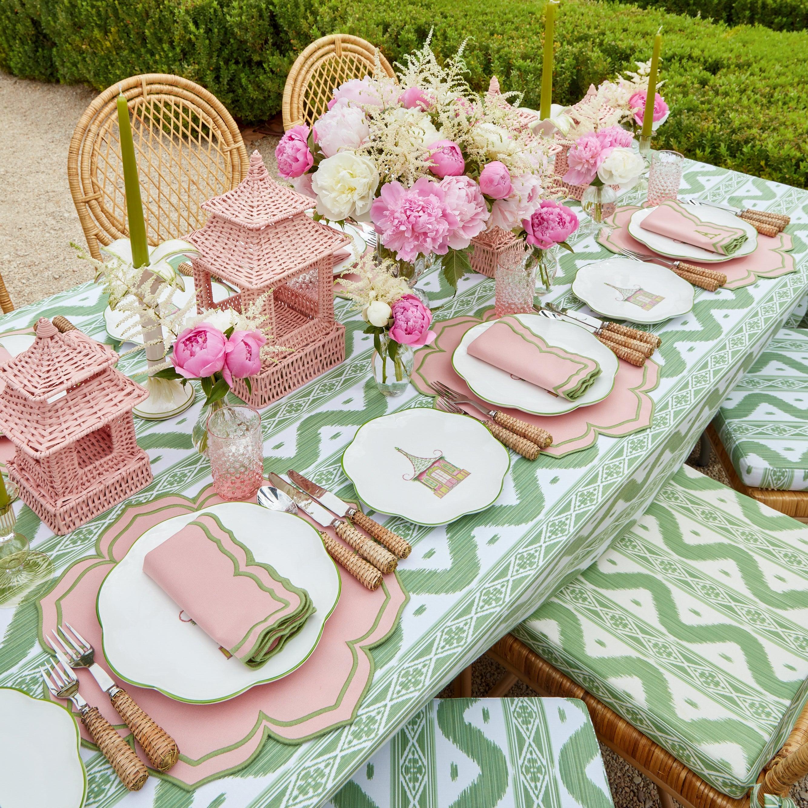 Pink & Green Pagoda Starter Plate - Mrs. Alice