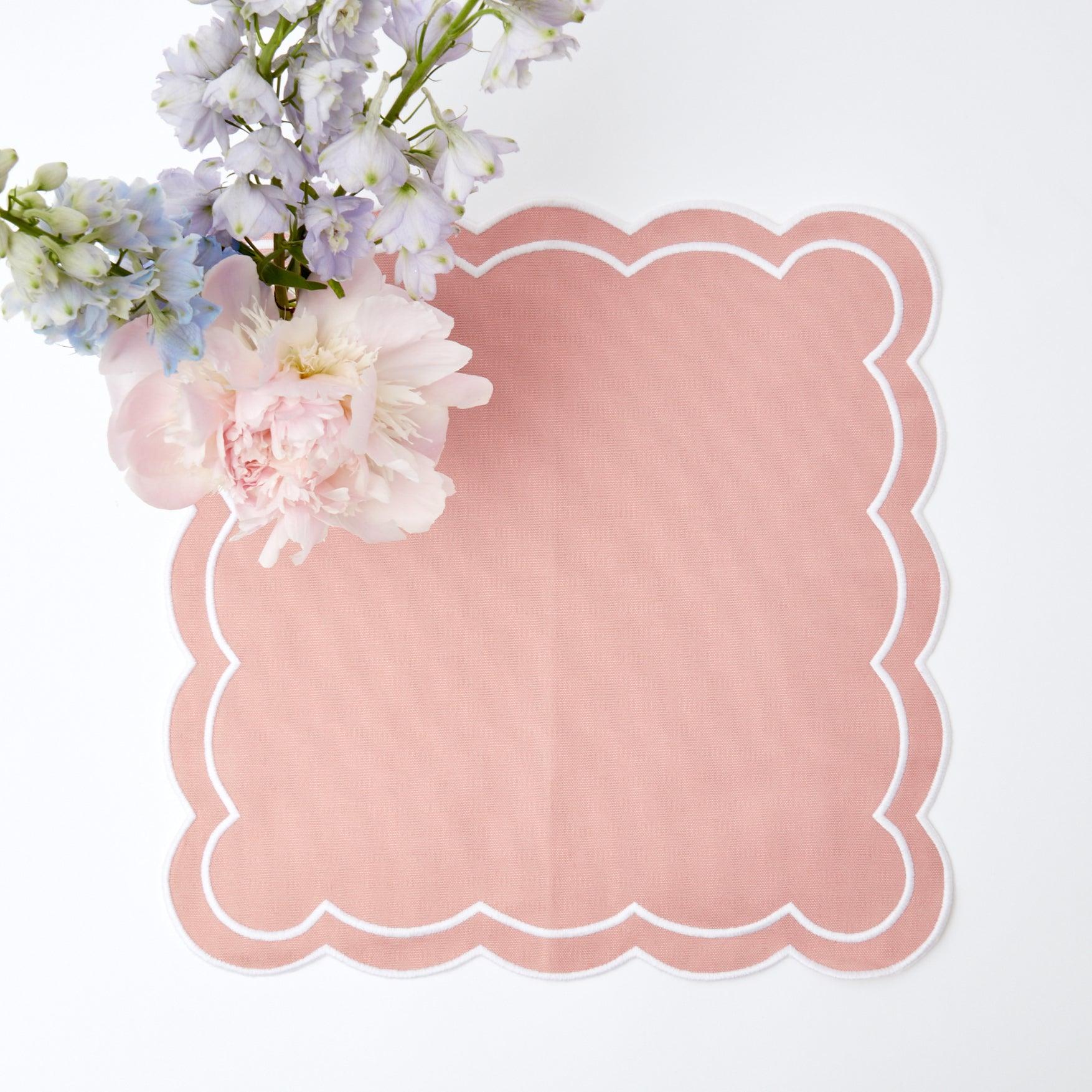 Pink Appliqué Placemats & Napkins (Set of 4) - Mrs. Alice