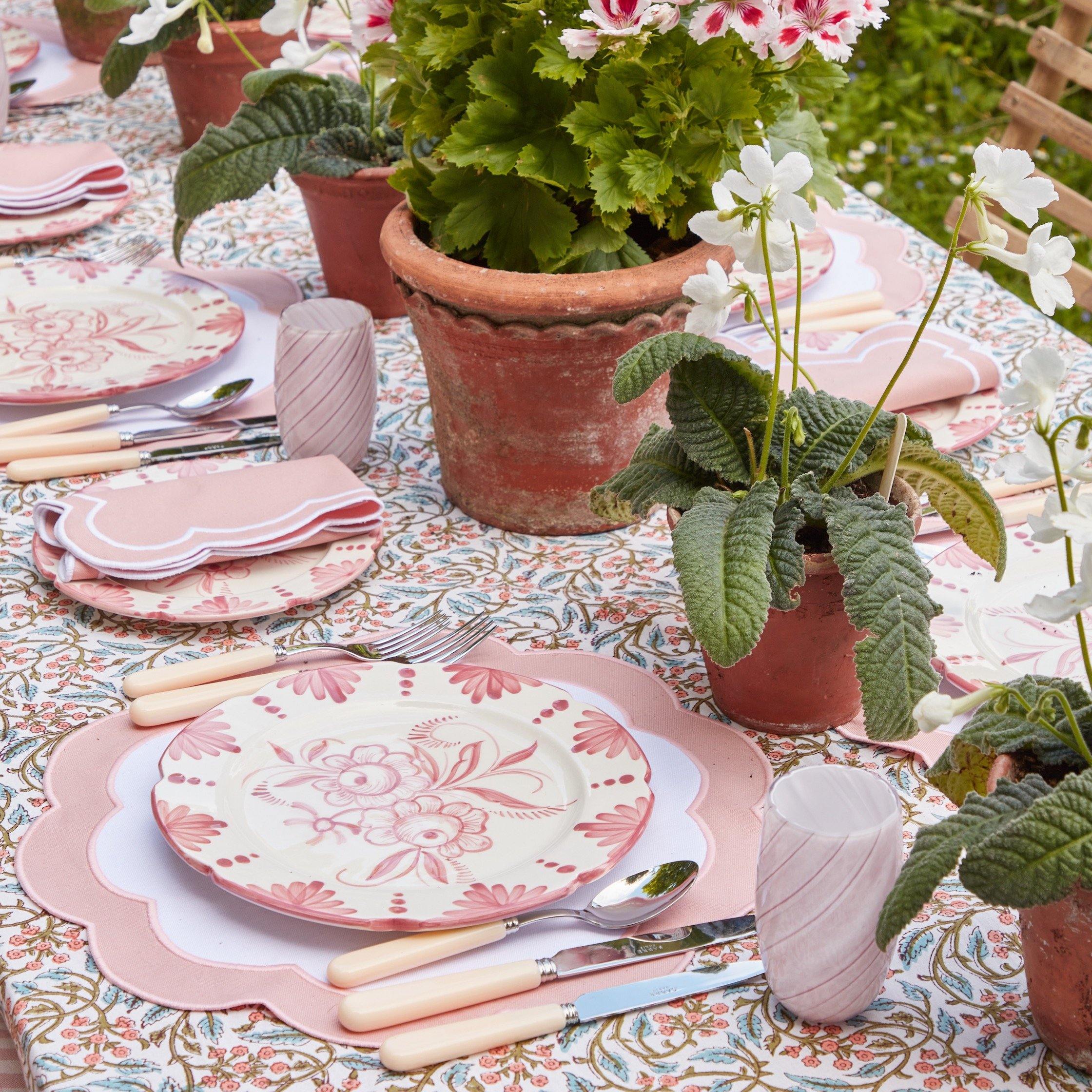 Pink Appliqué Placemats (Set of 4) - Mrs. Alice