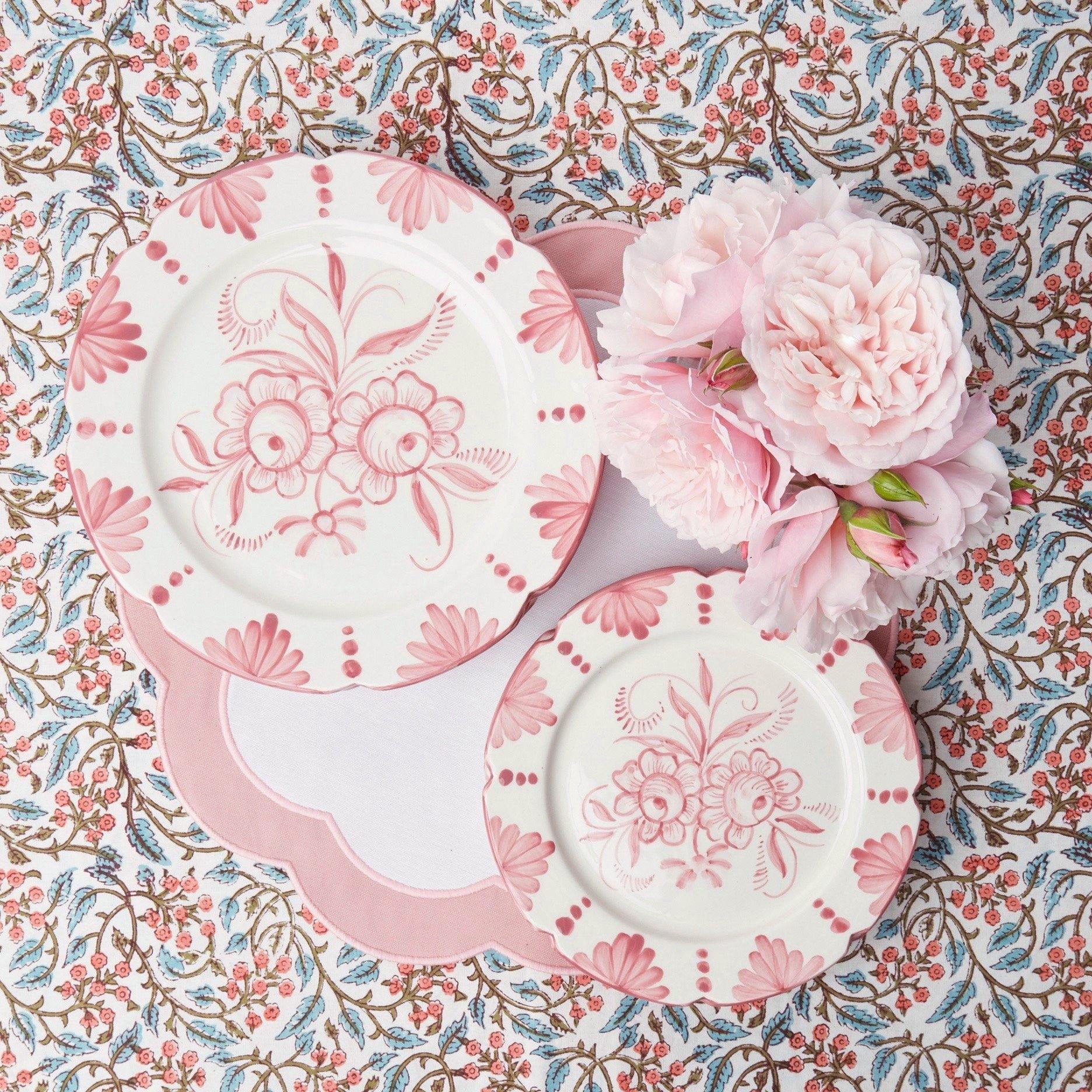 Pink Appliqué Placemats (Set of 4) - Mrs. Alice