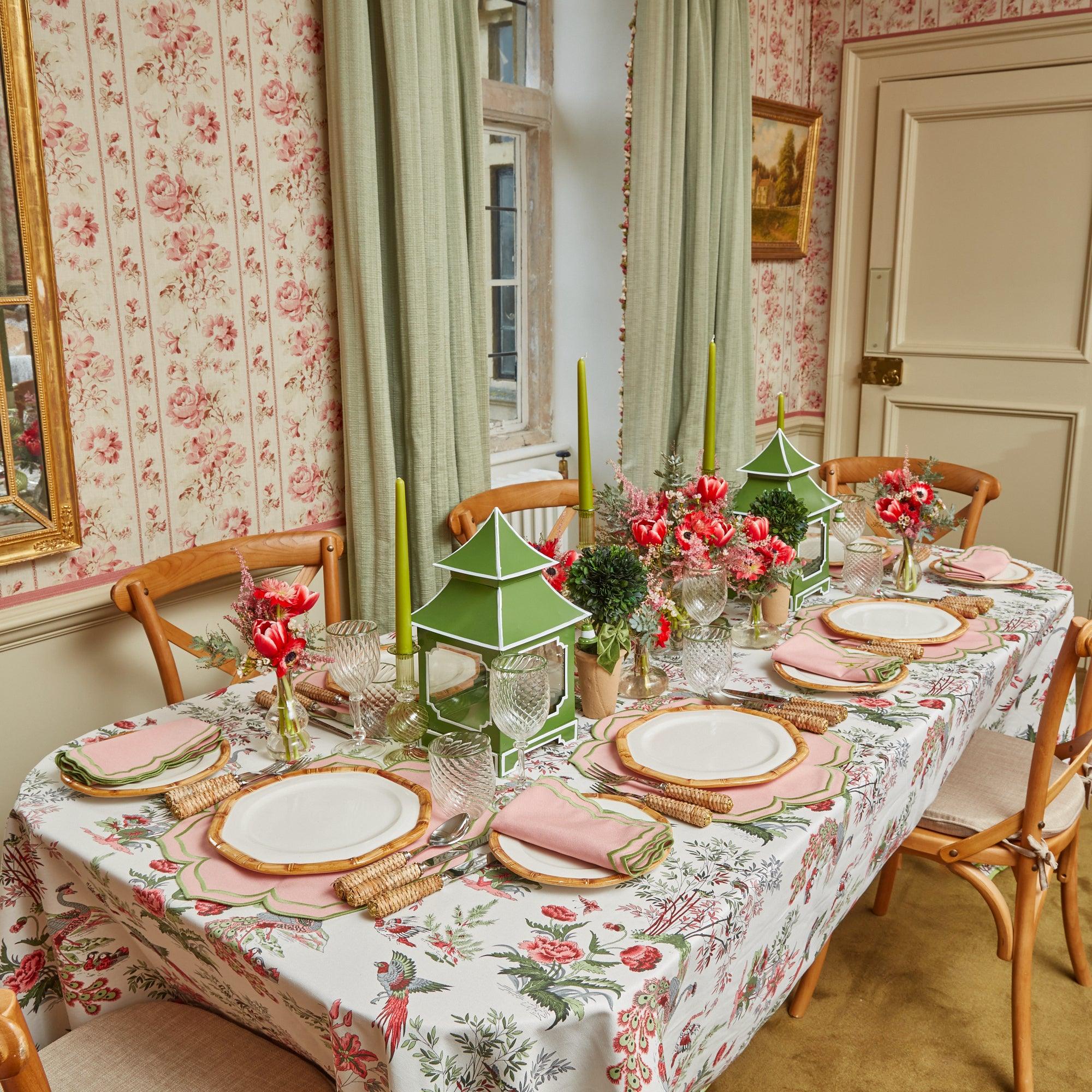 Pink Birdsong Tablecloth - Mrs. Alice