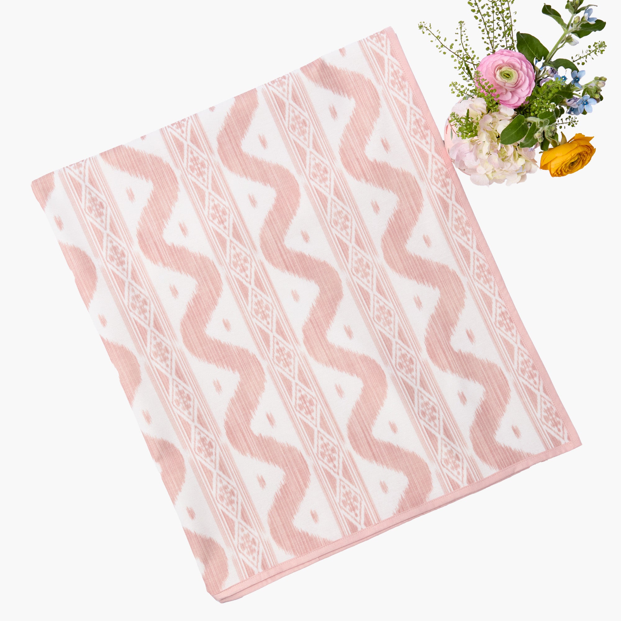 Pink Ikat Tablecloth