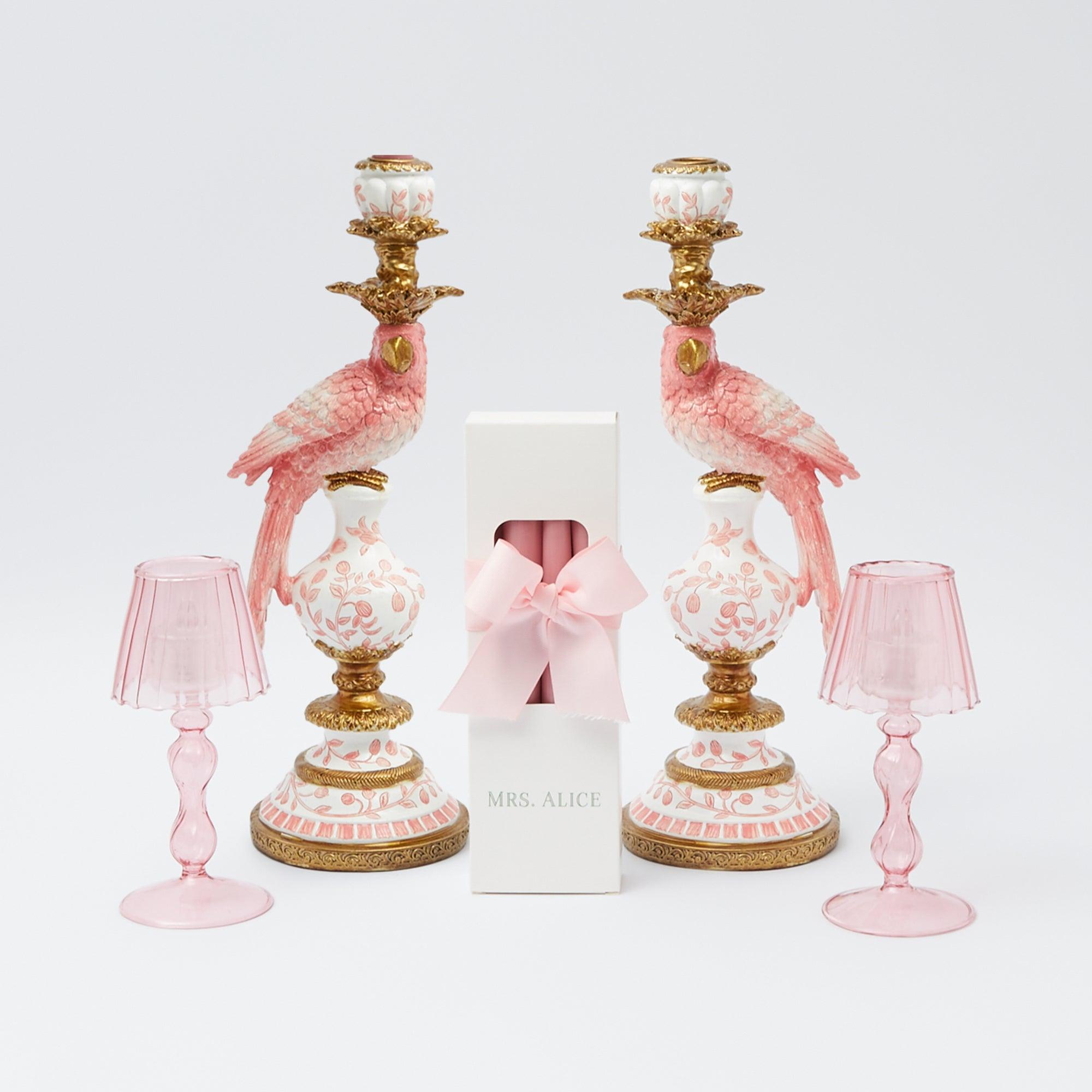 Pink Parrot Candlescape - Mrs. Alice