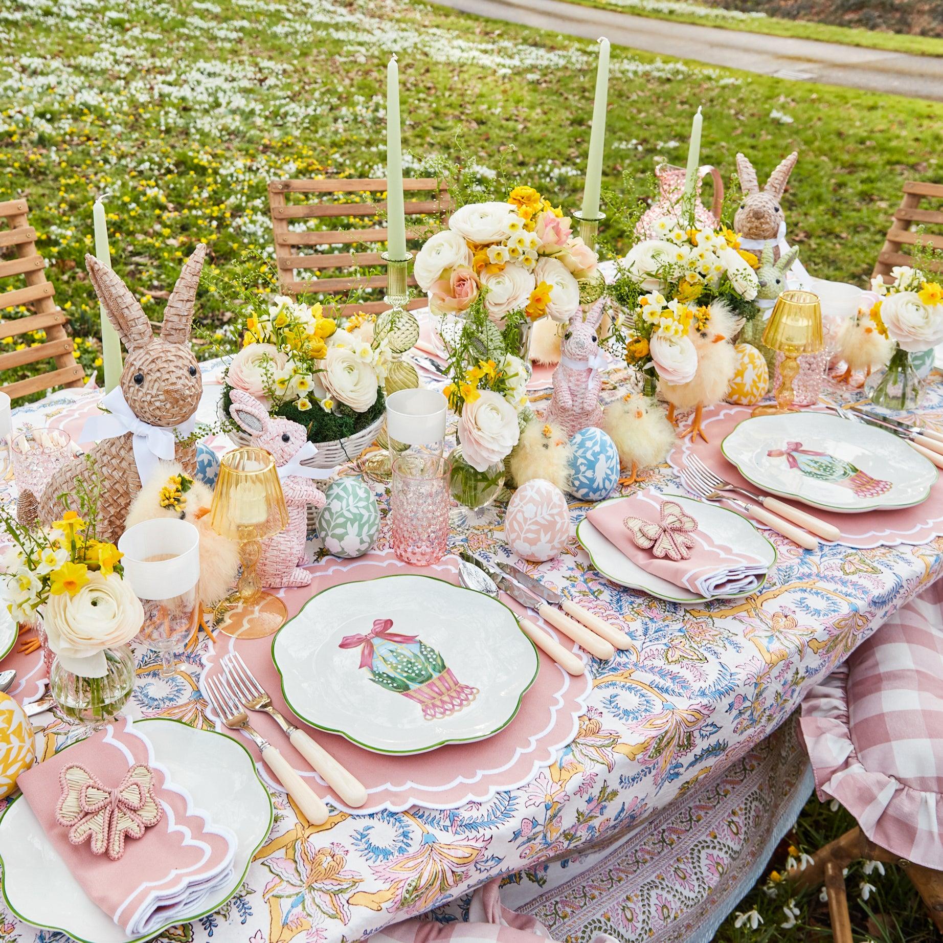 Pink Rattan Napkin Bow (Set of 4) - Mrs. Alice