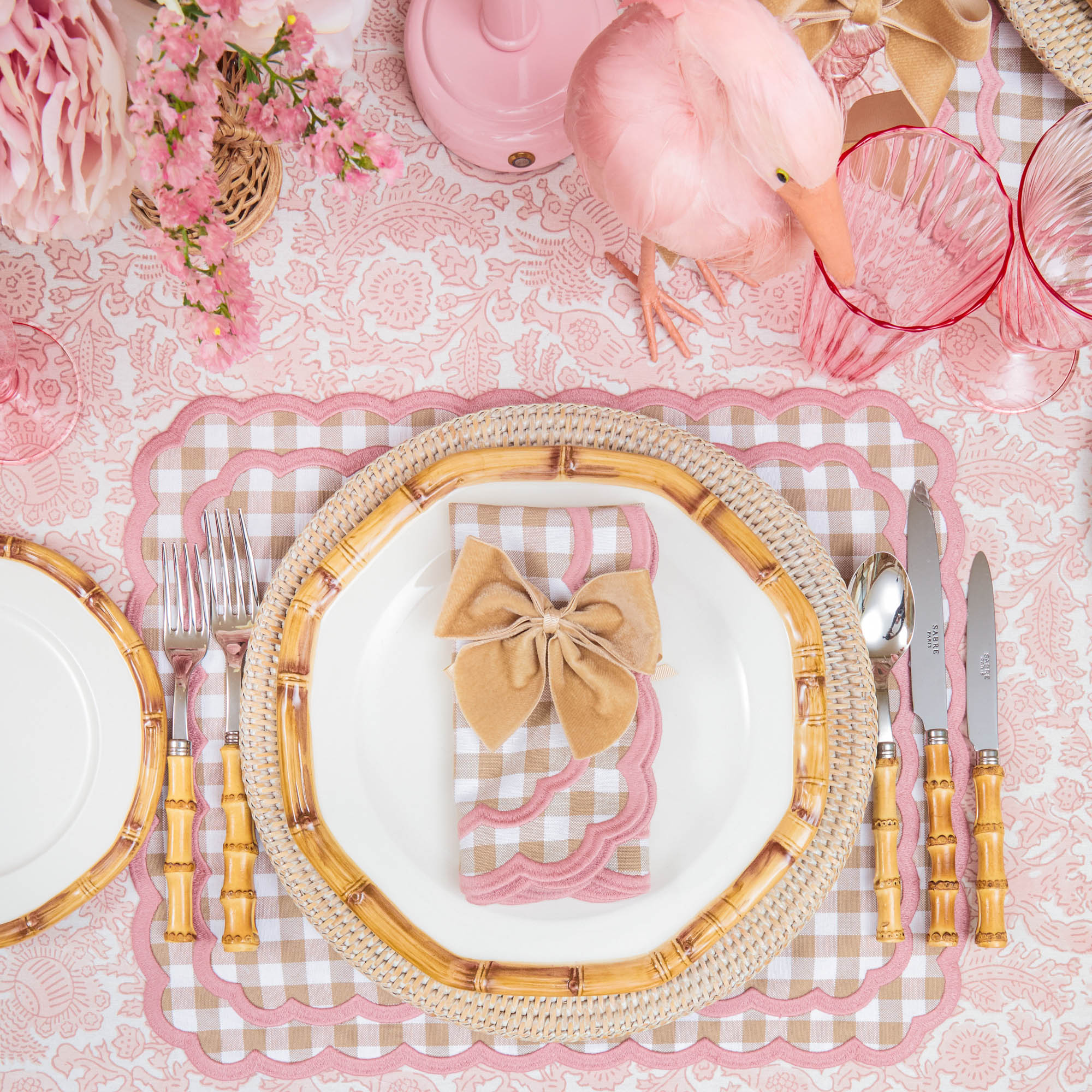 Petal Pink Pheasant Tablecloth