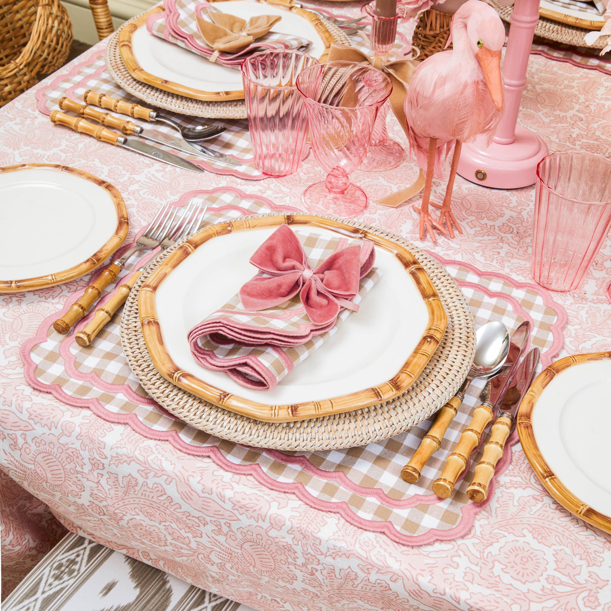 Dusty Pink Velvet Napkin Bows (Set of 4)