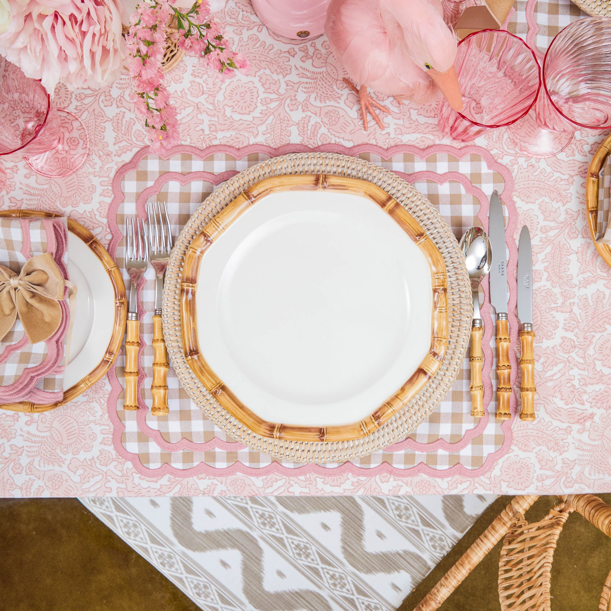 Geometric Bamboo Dinner Plate (Set of 4)