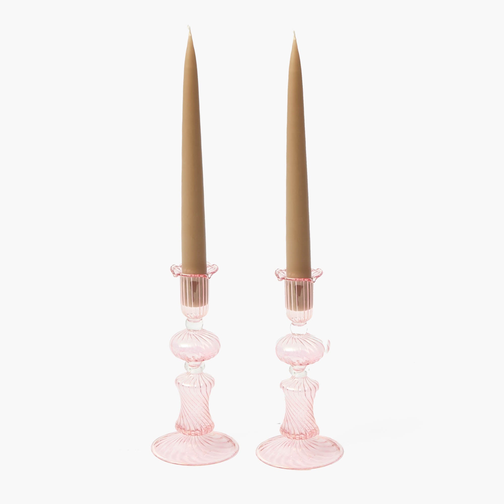 Small Gisele Pink Candle Holder (Pair)