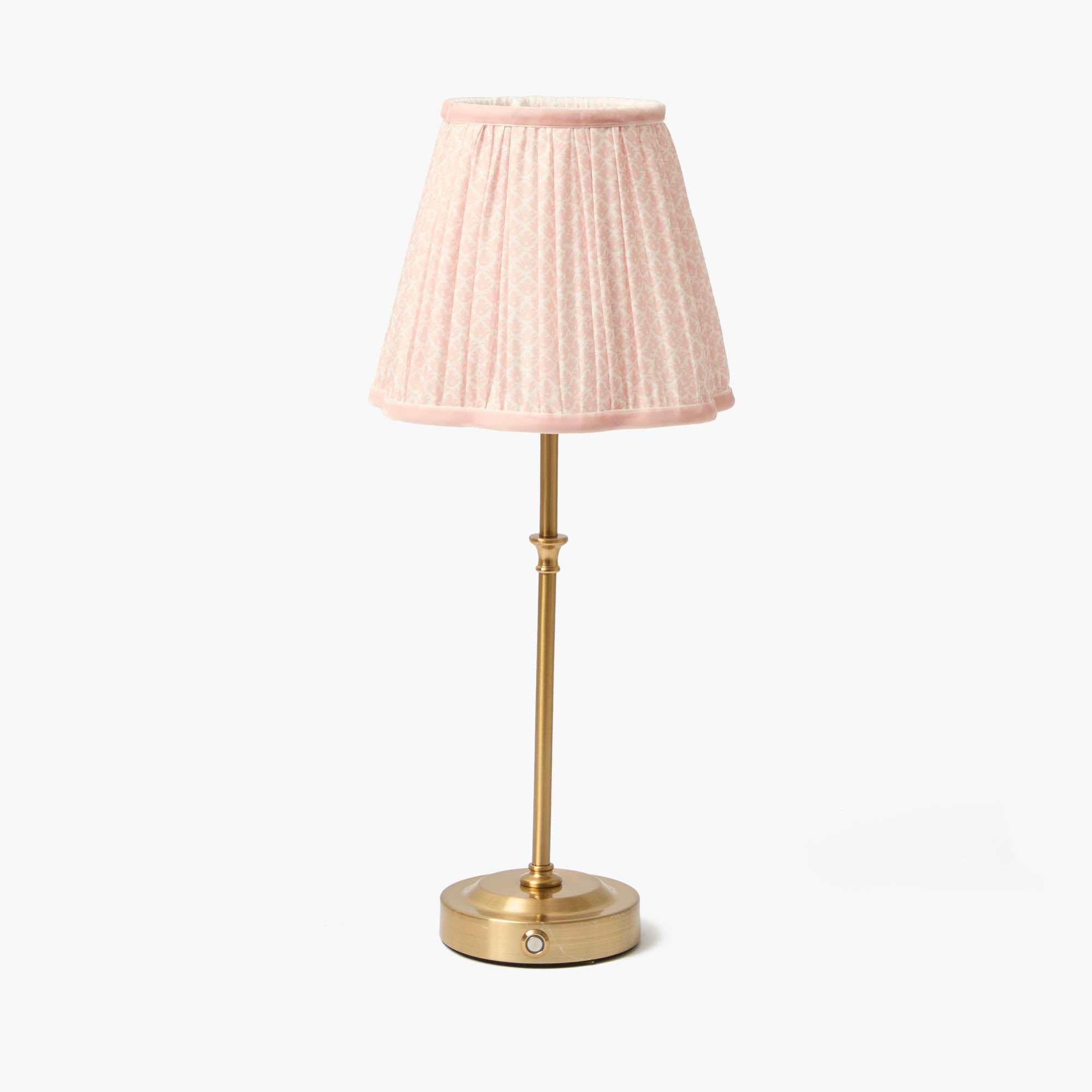 Edie Tall Rechargeable Lamp with Pink Lotus Shade (18cm)