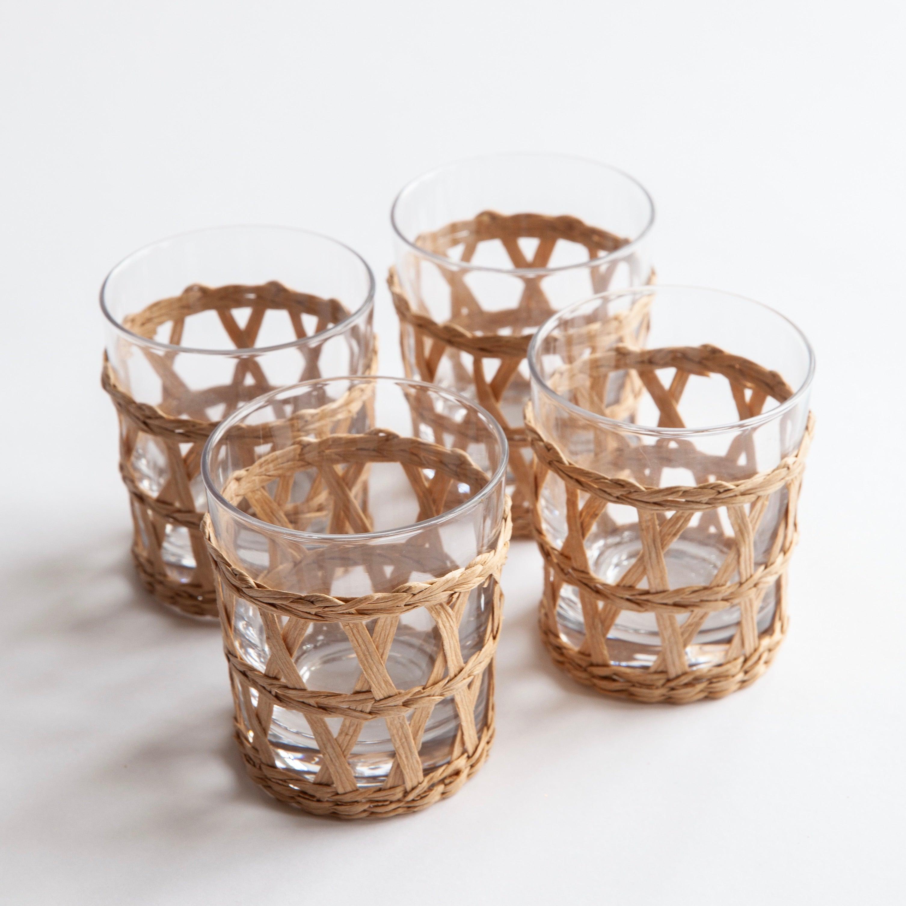 Raffia Water Glasses (Set of 4) - Mrs. Alice