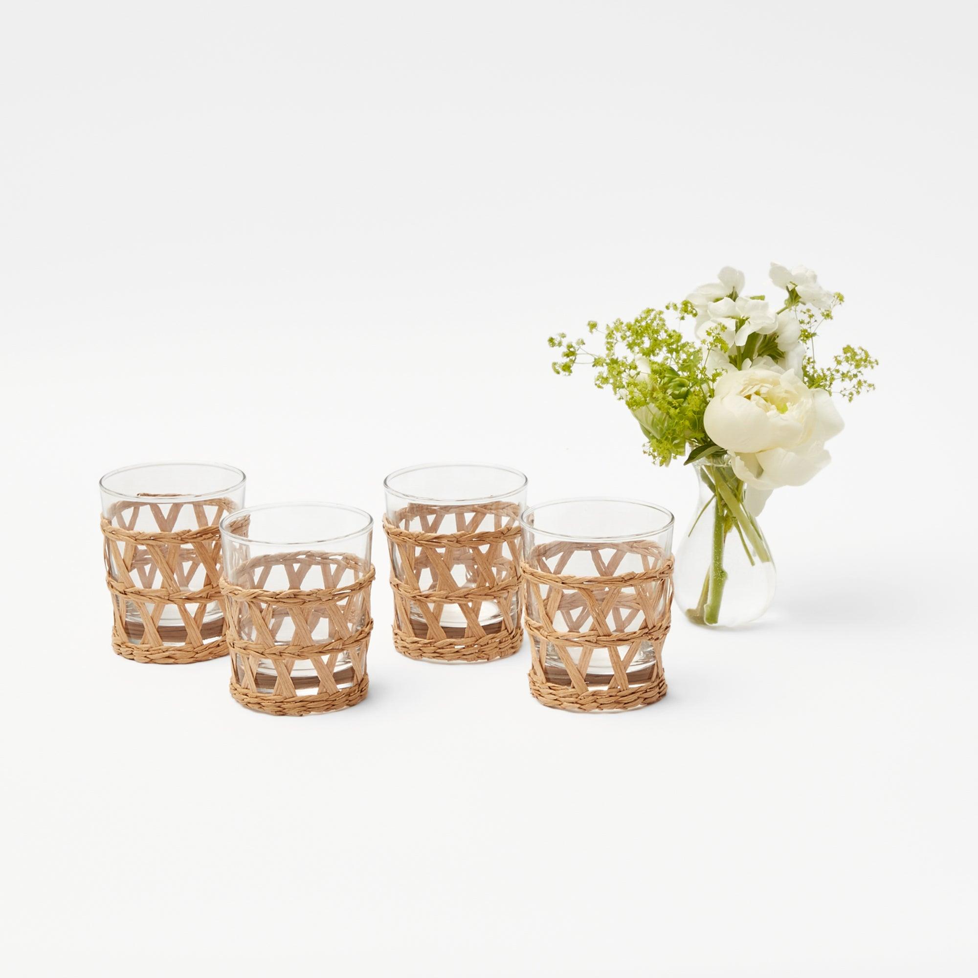 Raffia Water Glasses (Set of 4) - Mrs. Alice