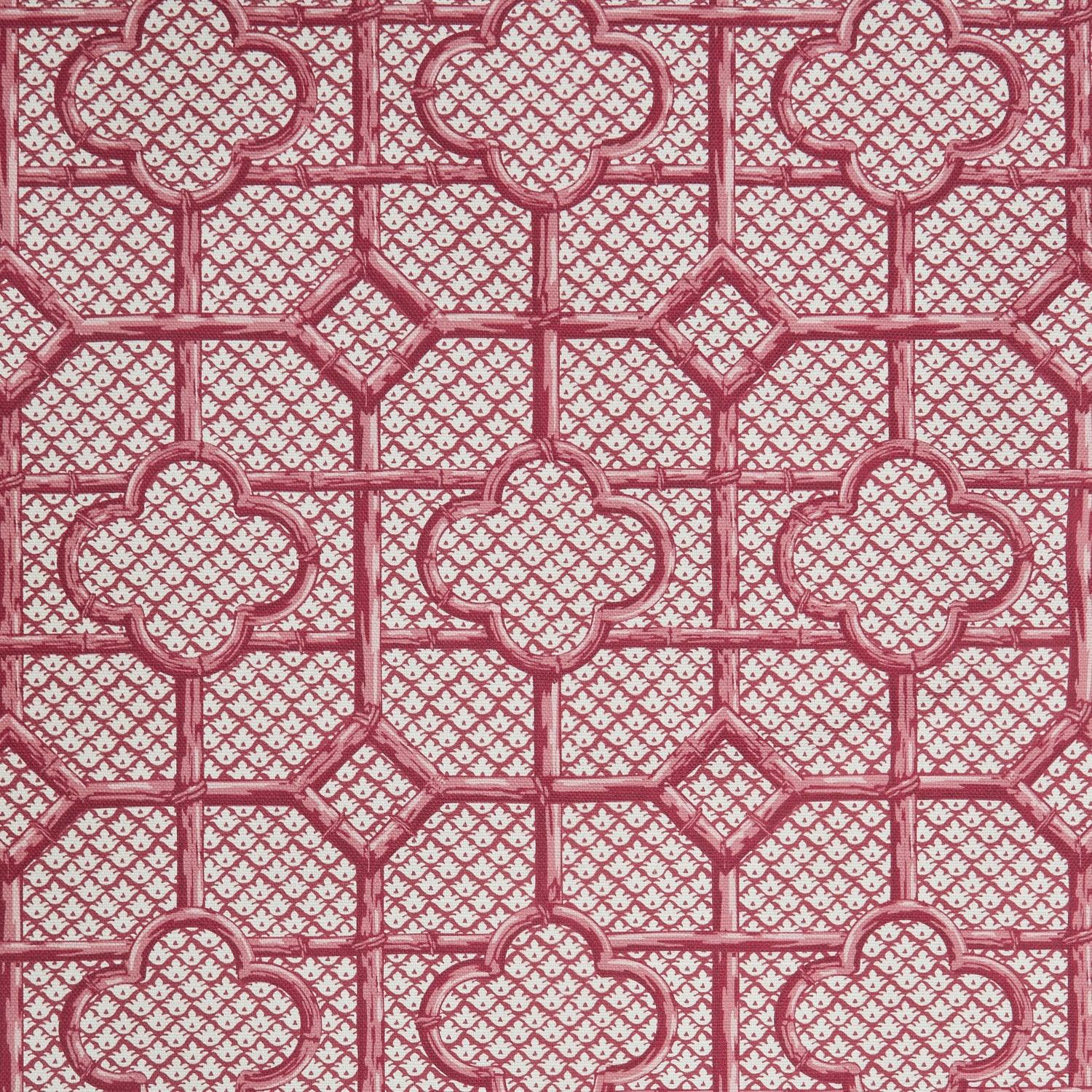 Raspberry Pink Bamboo Trellis Fabric - Mrs. Alice