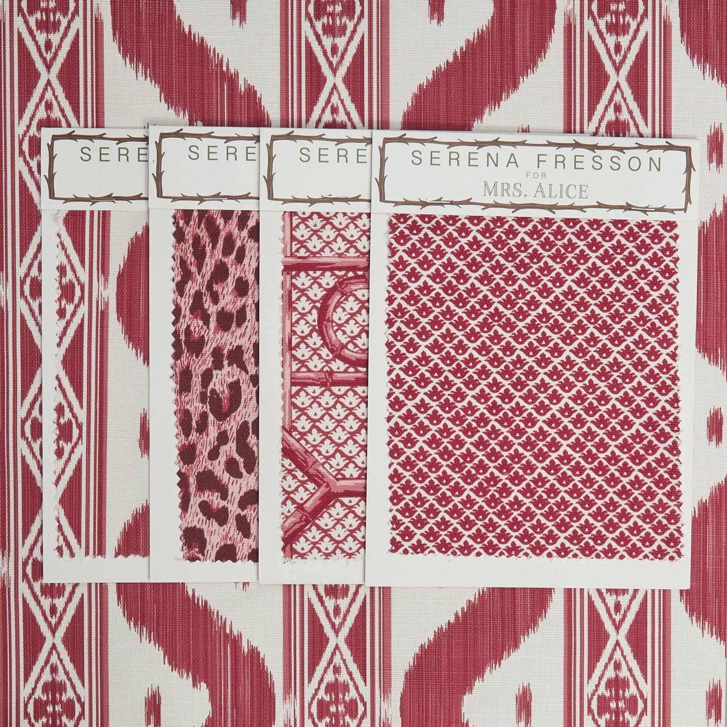 Raspberry Pink Ikat Stripe Fabric - Mrs. Alice