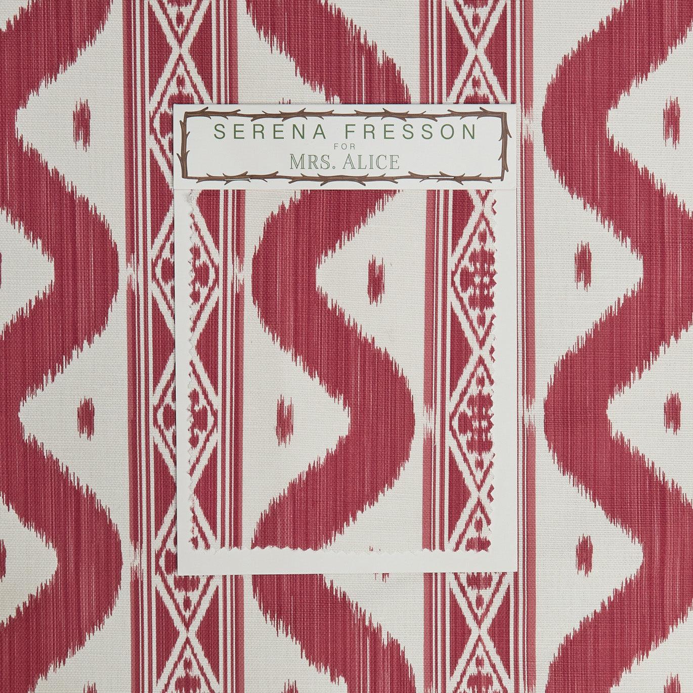 Raspberry Pink Ikat Stripe Fabric - Mrs. Alice