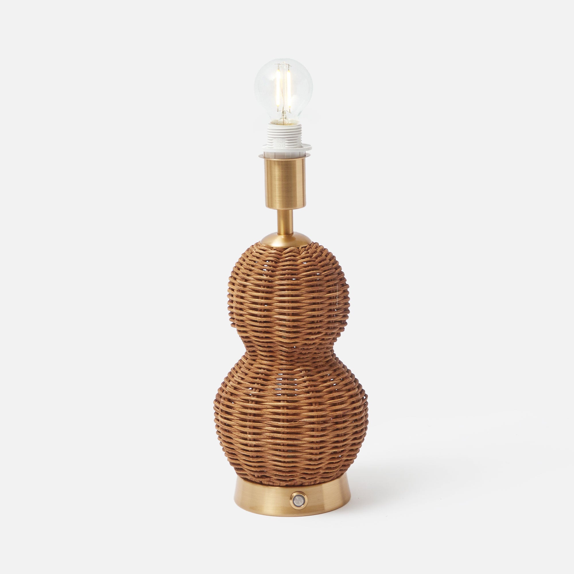 Bardot Rechargeable Lamp with Chocolate Ikat Shade (18cm)