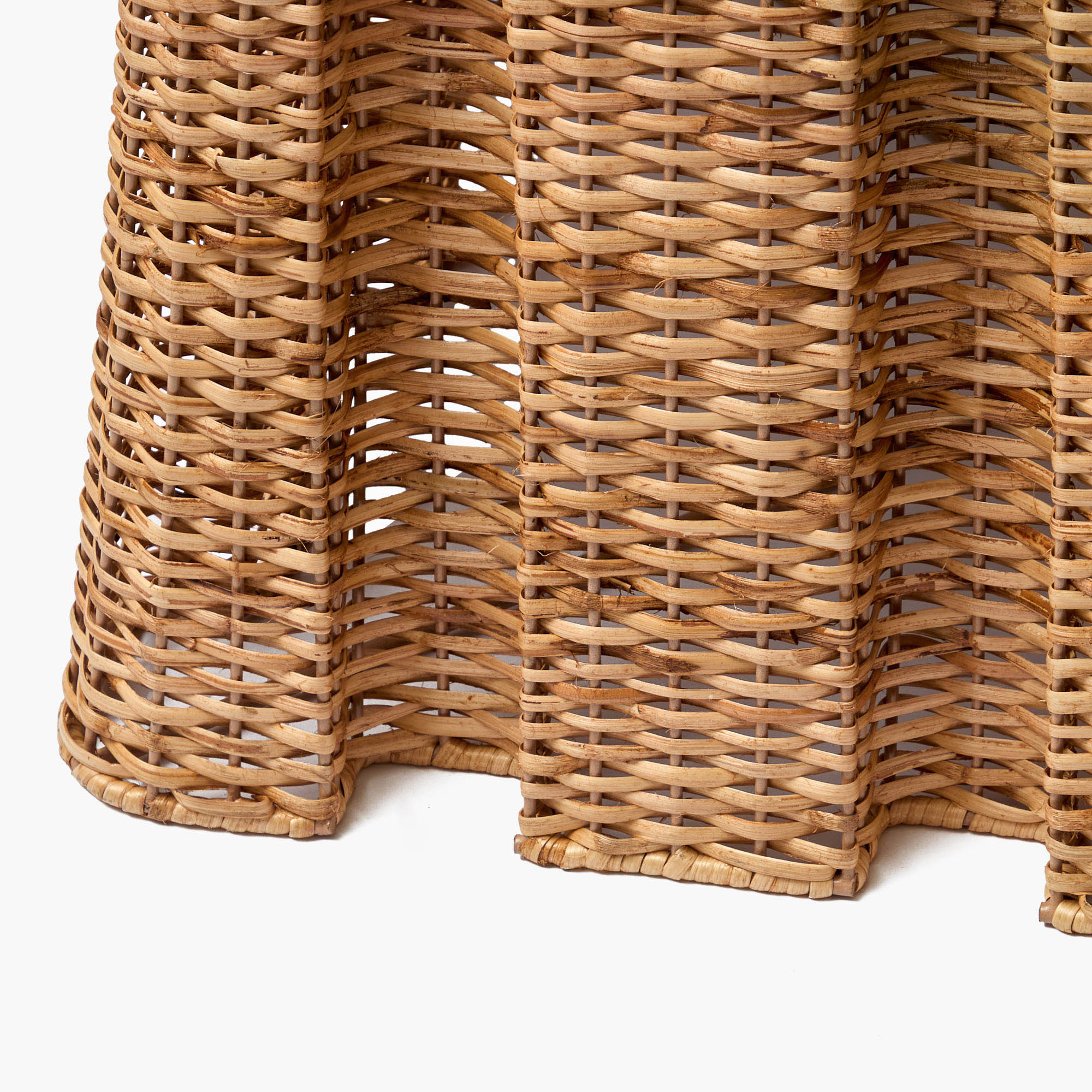 The Bettina Box Pleated Rattan Stool