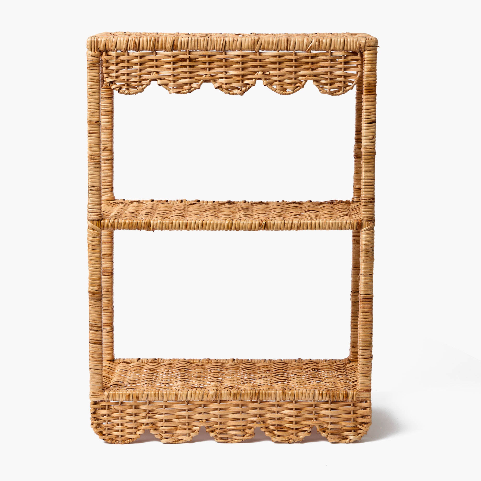 Scalloped Rattan Wall Mounted Shelf