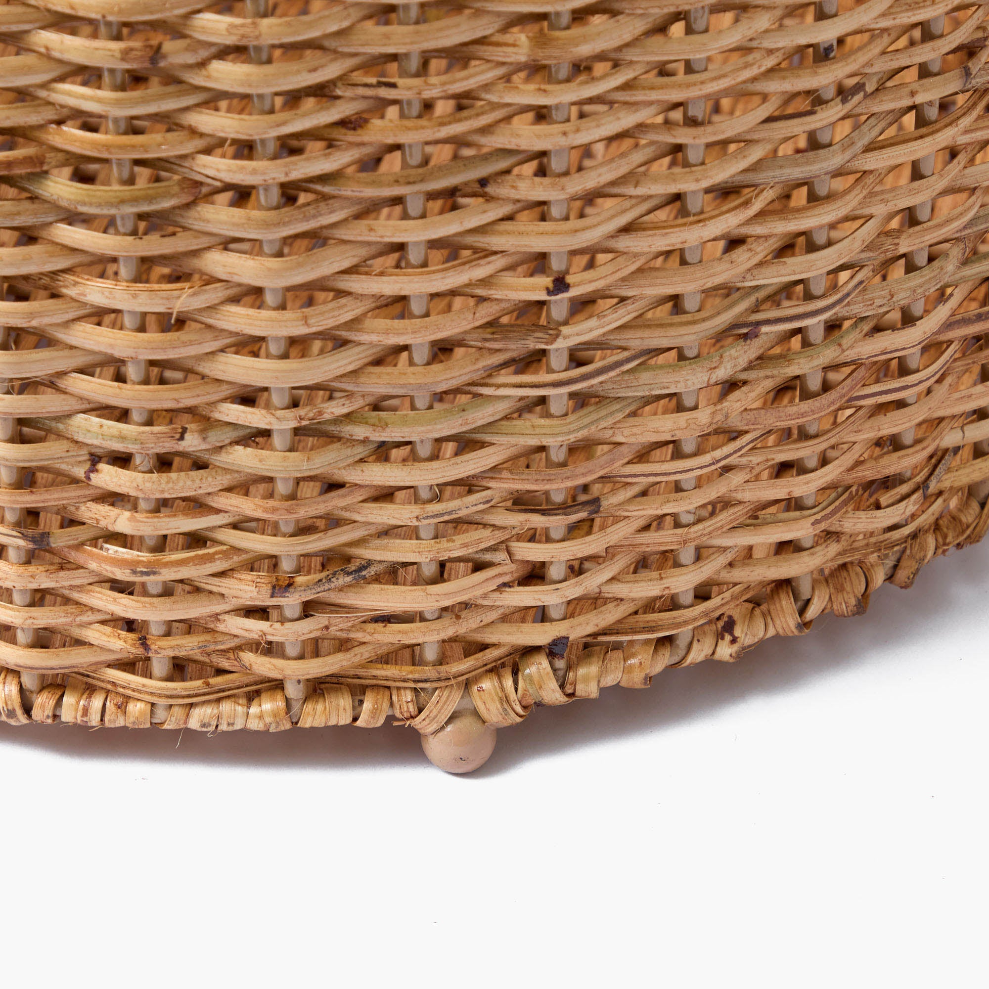 Scalloped Rattan Log Basket