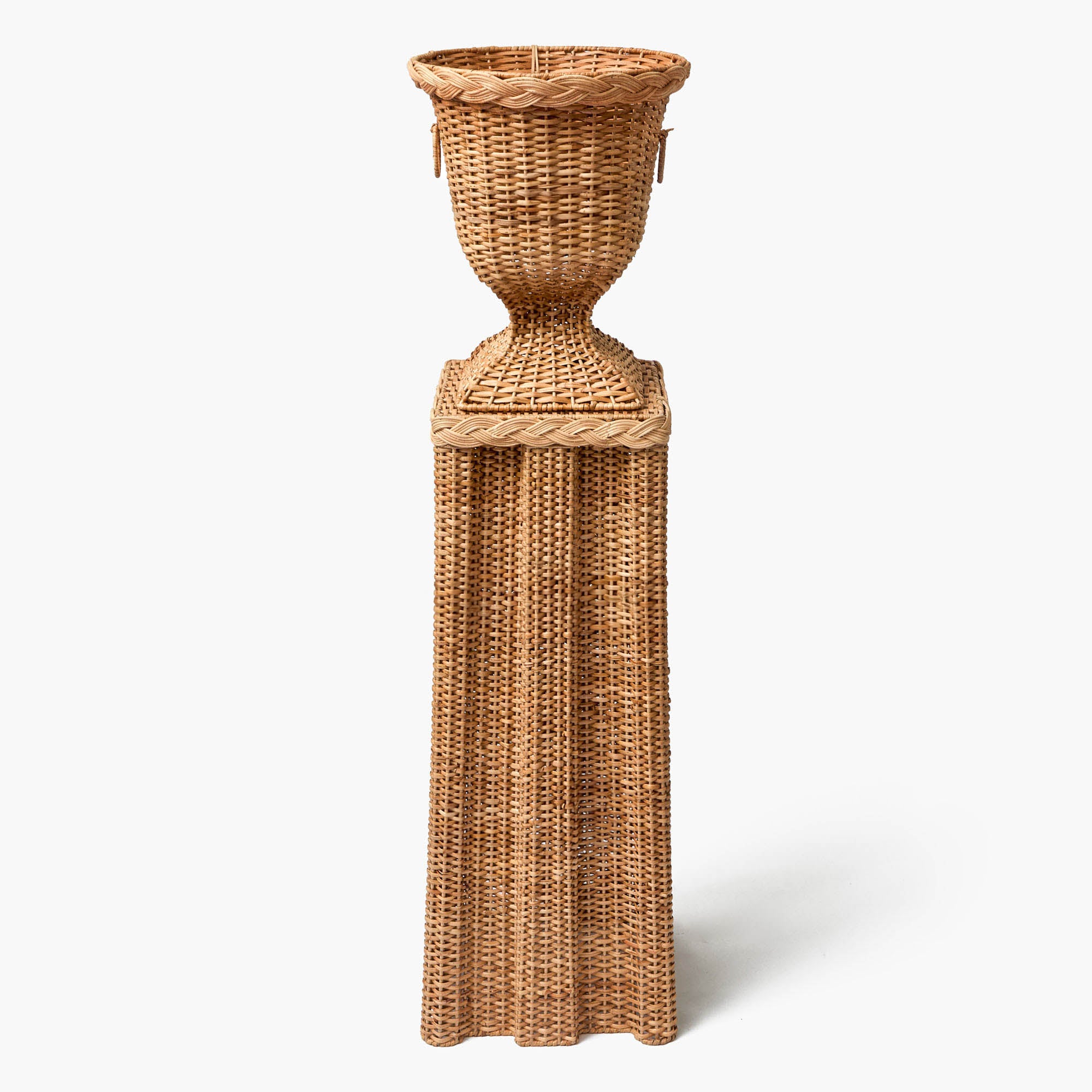 Bettina Rattan Urn & Pedestal