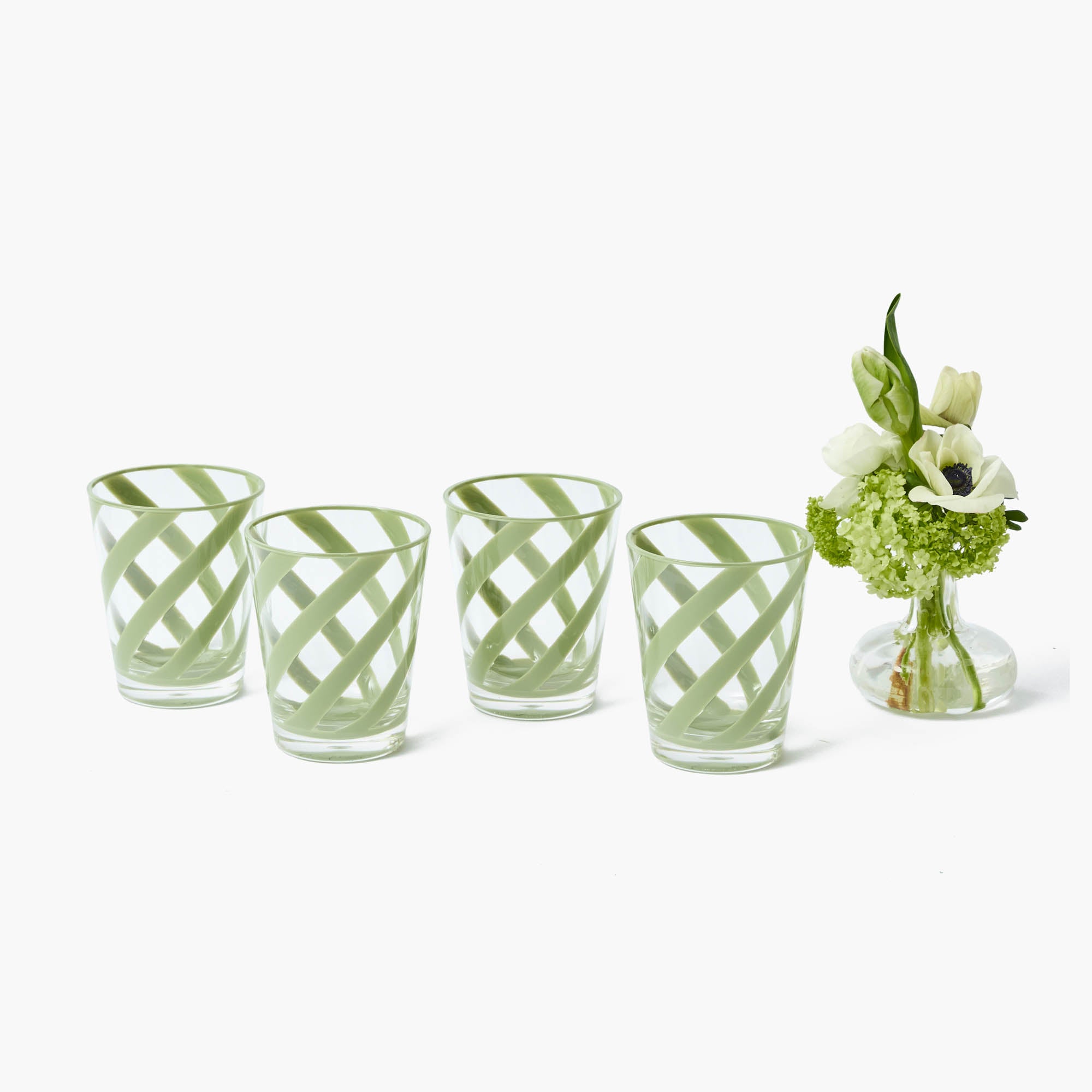 Green Swirl Outdoor Glasses (Set of 6)