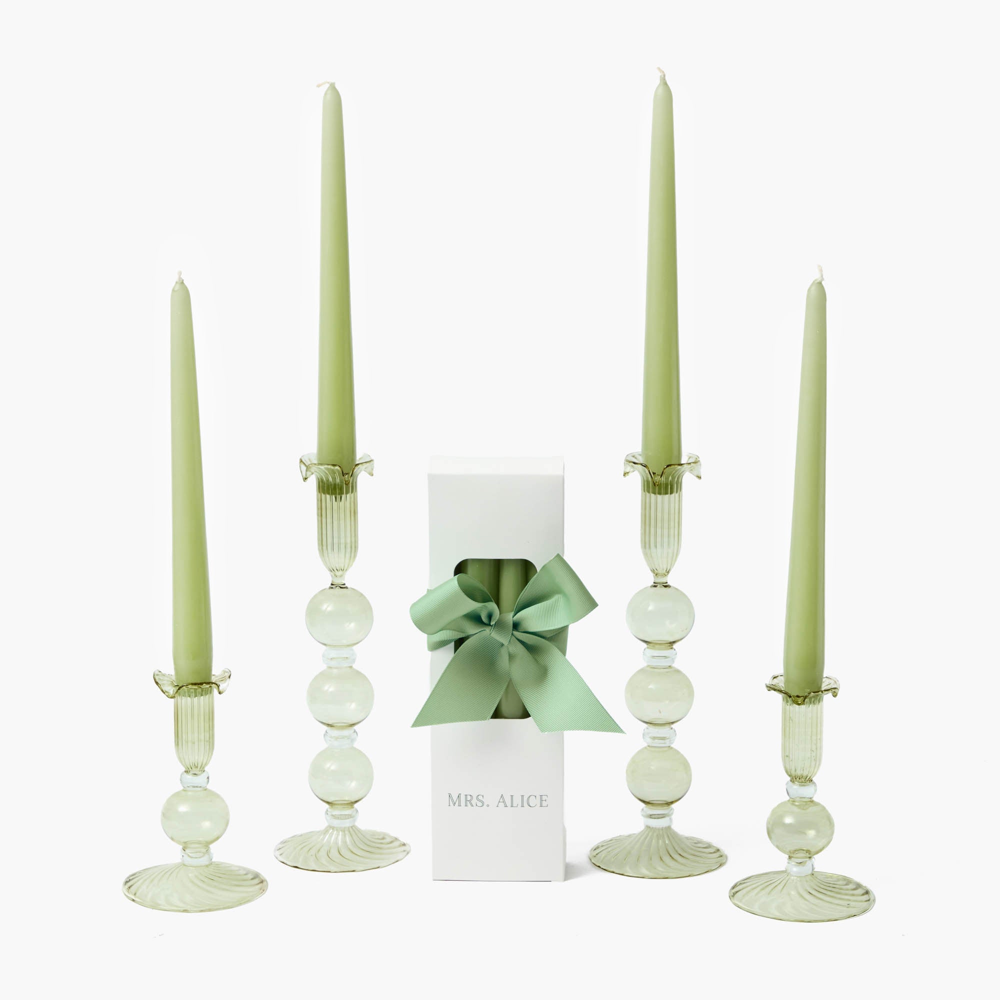 Spring Green Candles (Set of 8)