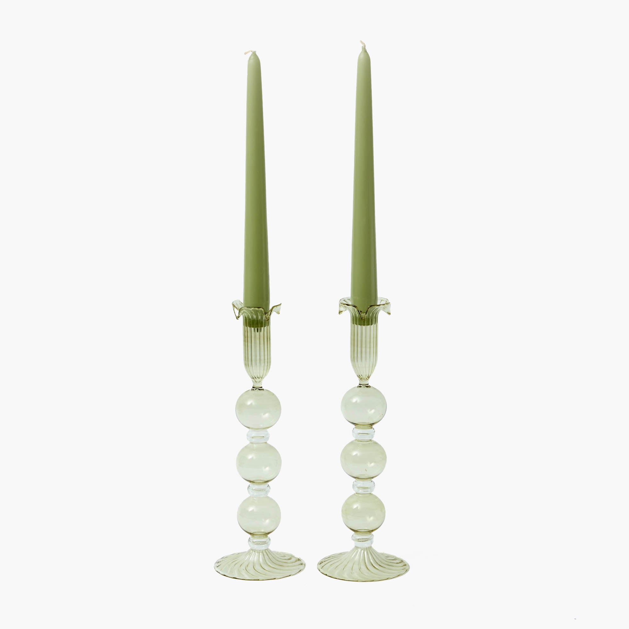 Eden Green Candle Holders (Pair)