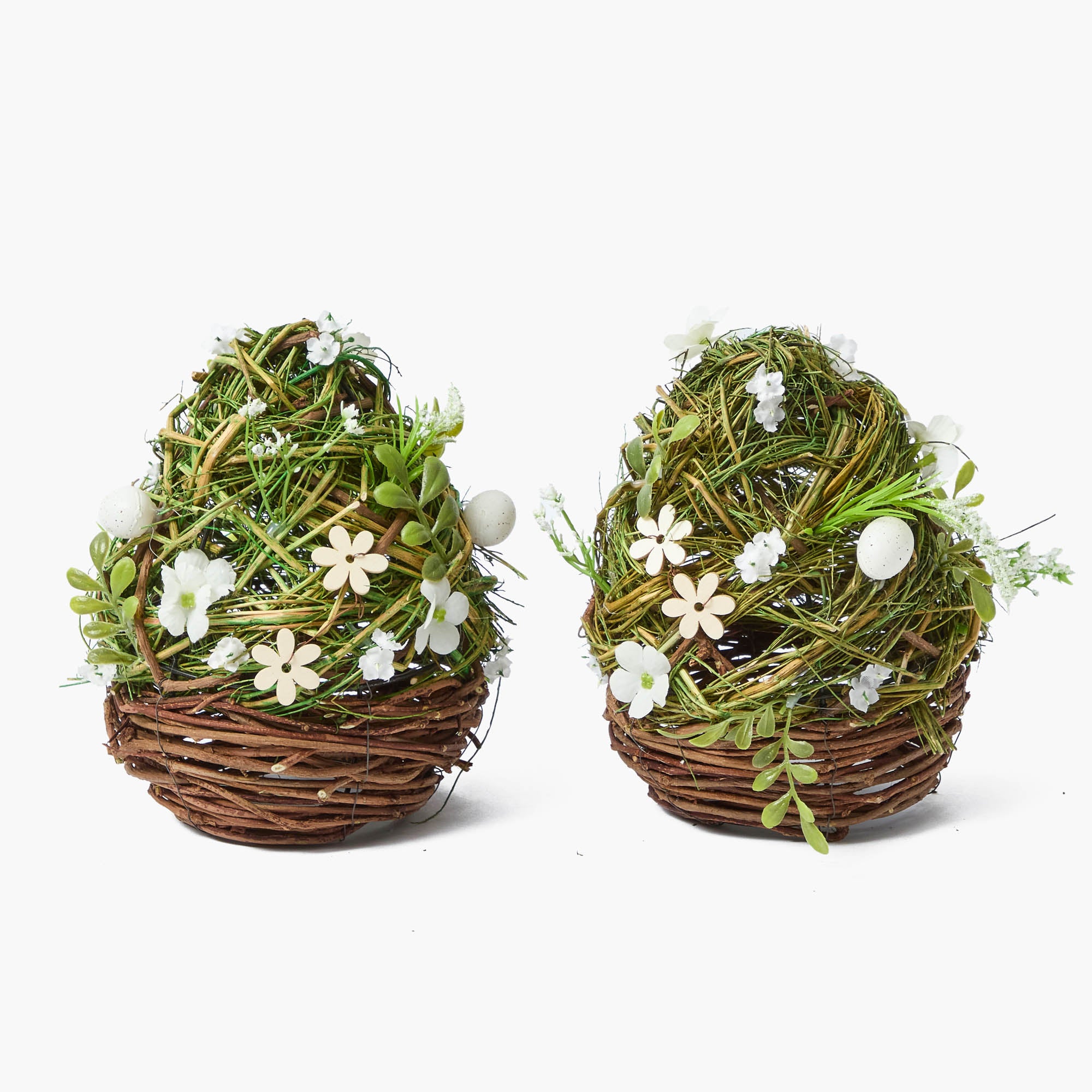 Floral Wicker Easter Egg (Pair)