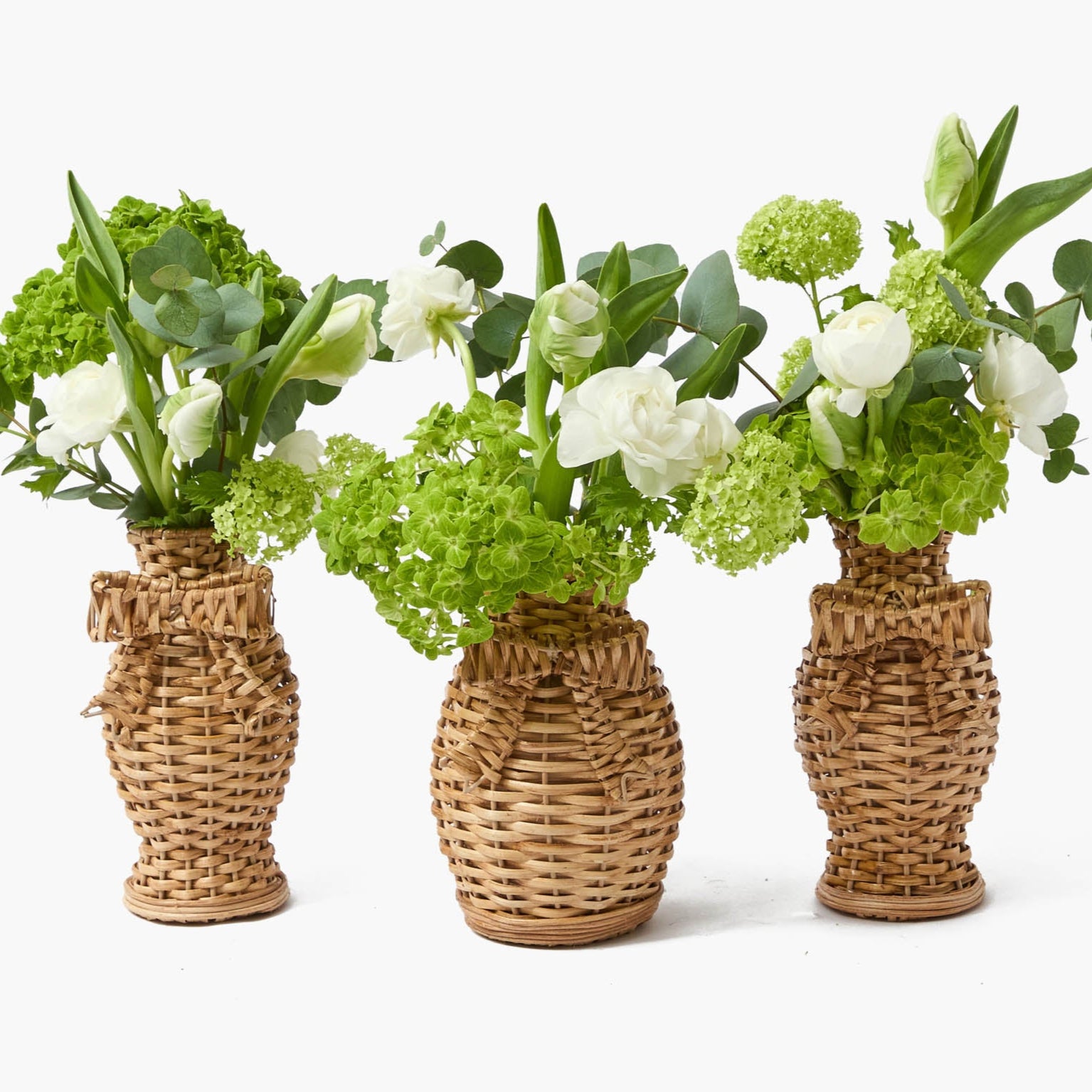 Rattan Bow Vases (Set of 3)