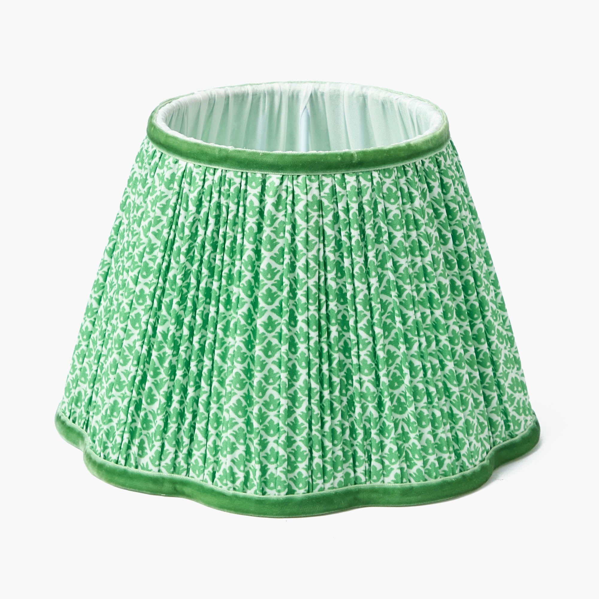 Corinthian Rechargeable Lamp with Green Lotus Shade (22cm)