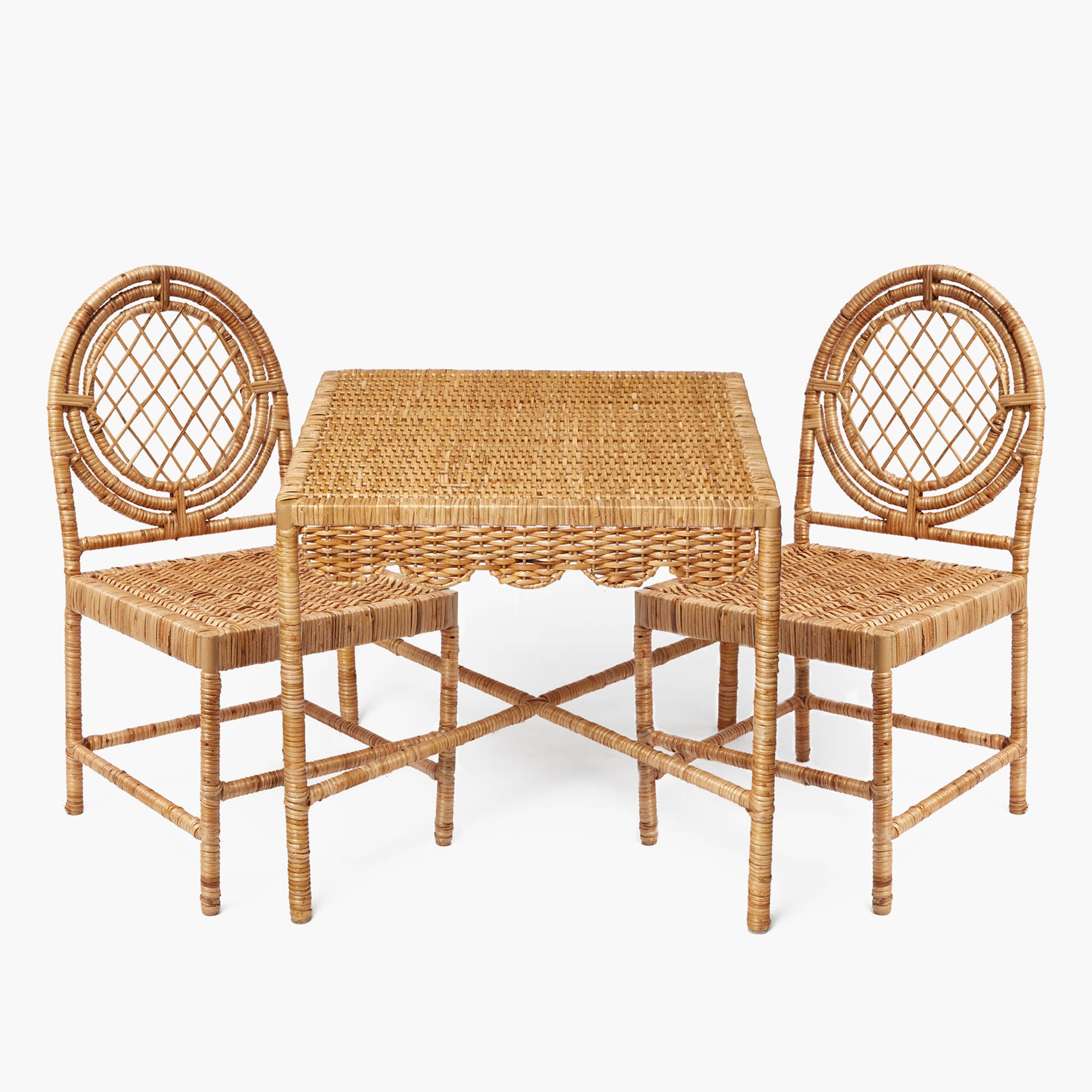 Small Rattan Table & Chair Set