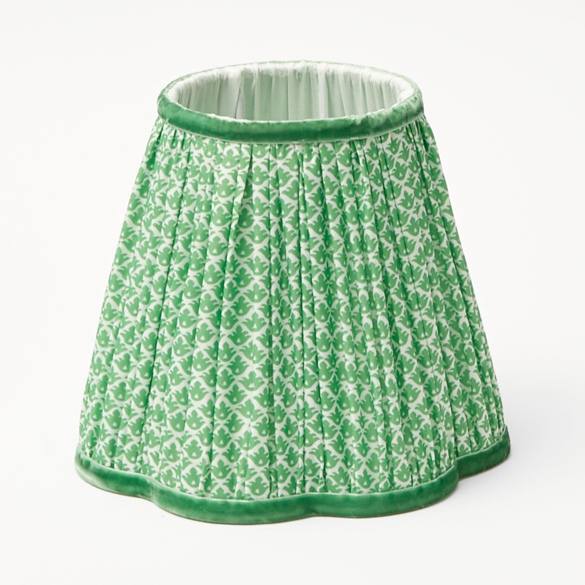 Rechargeable Lamp with Green Lotus Lampshade - Mrs. Alice