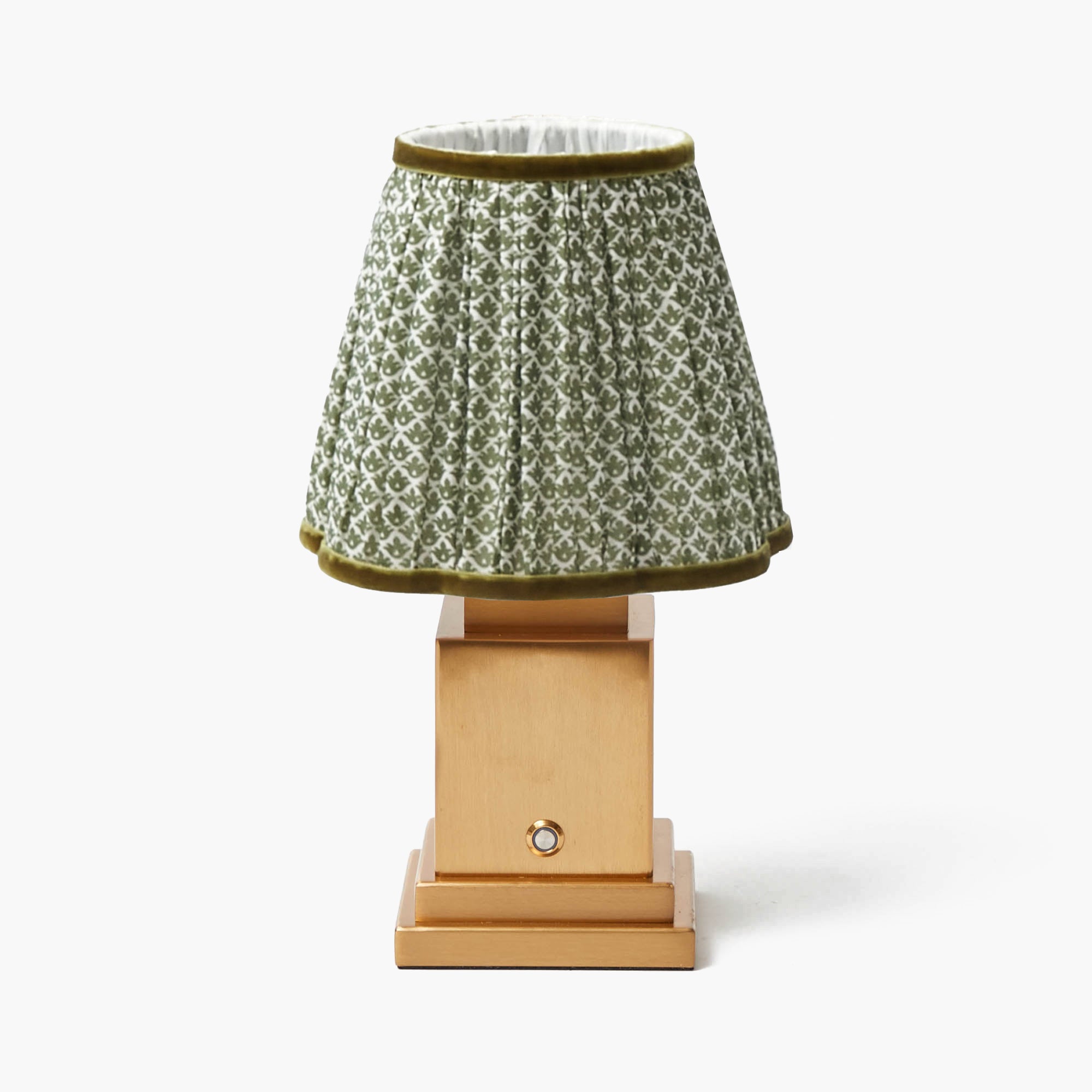 Rechargeable Lamp with Olive Lotus Shade (18cm)