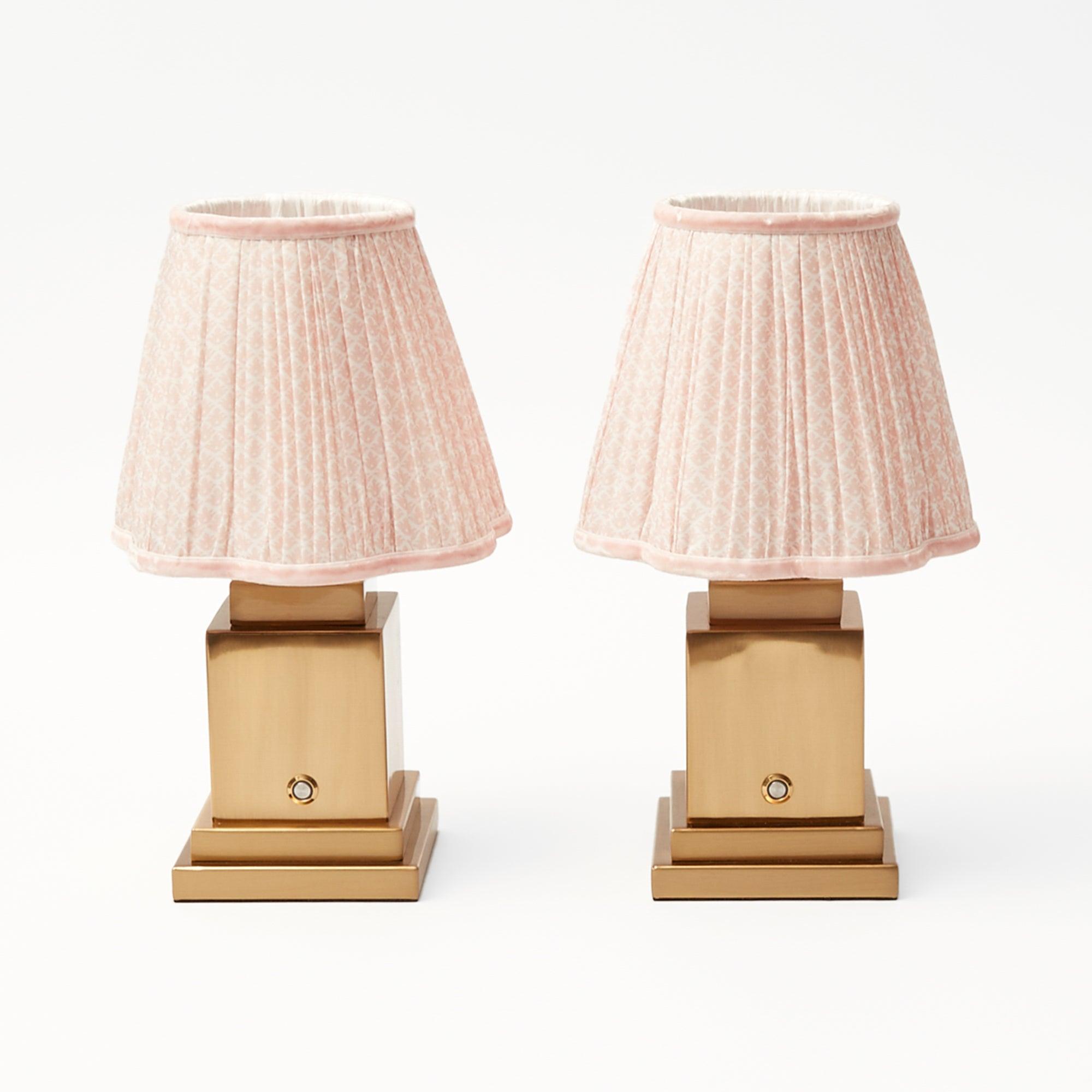 Rechargeable Lamp with Pink Lotus Lampshade - Mrs. Alice