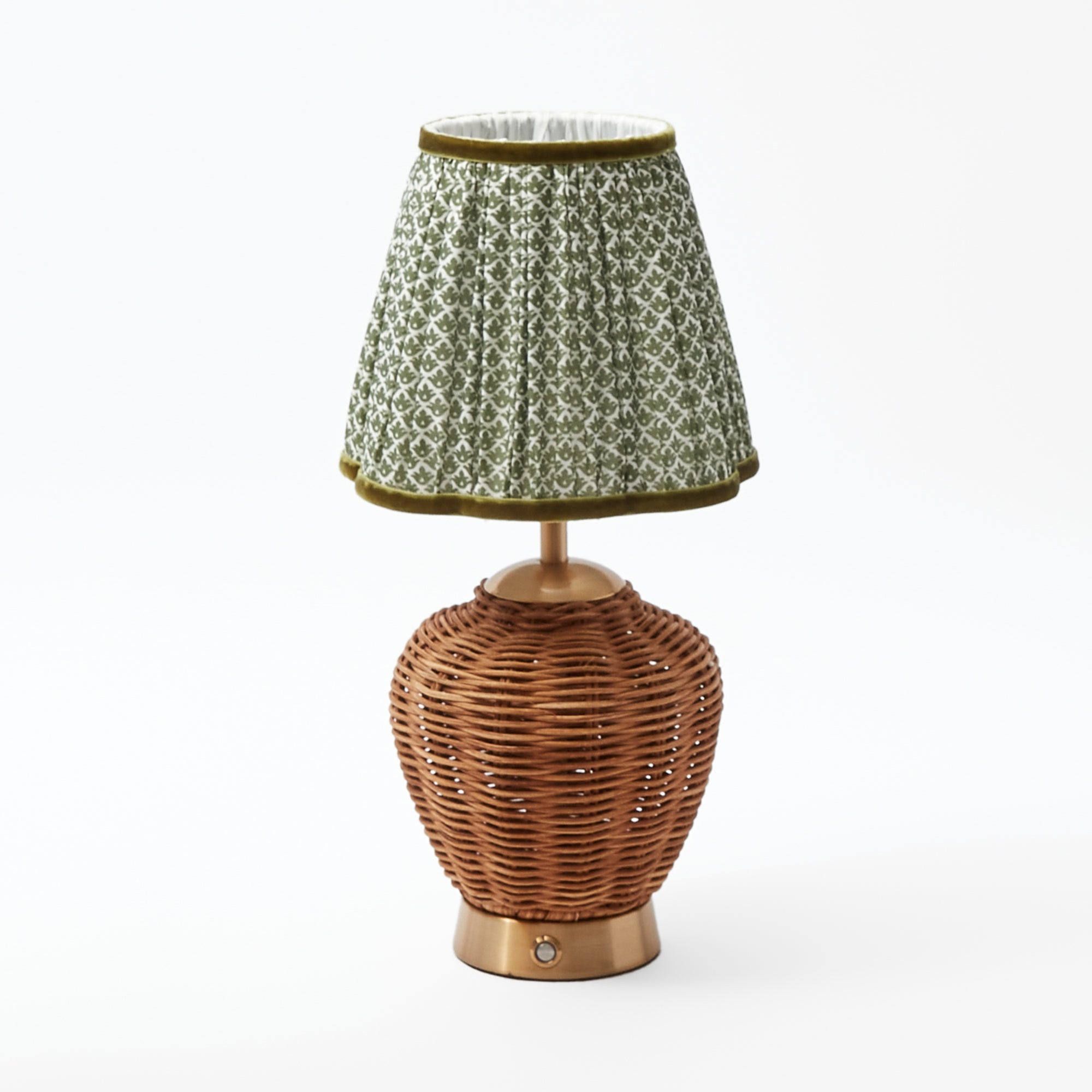 Olive Green Lotus Lampshade (18cm)