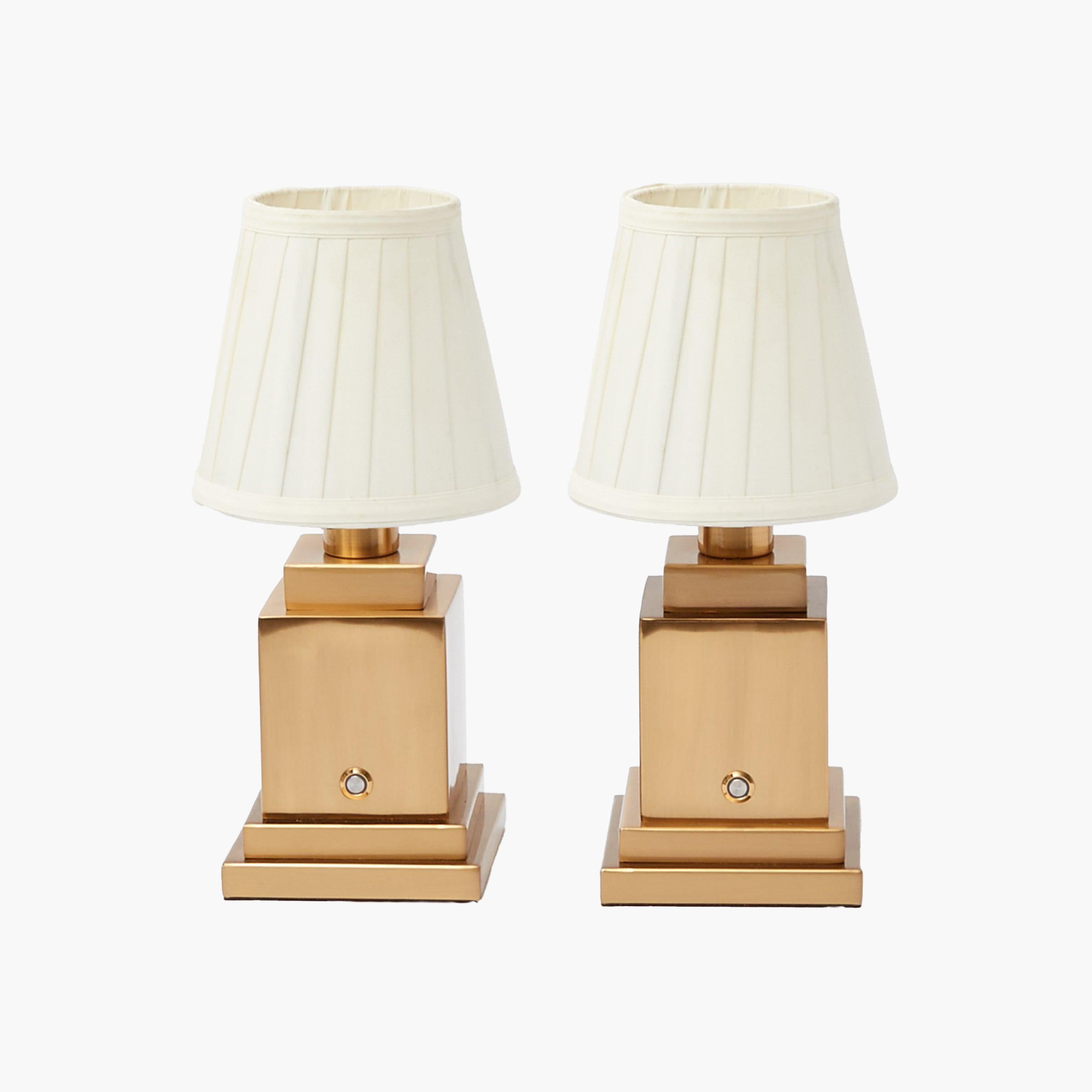 Rechargeable Table Lamp with Cream Shade (15cm)